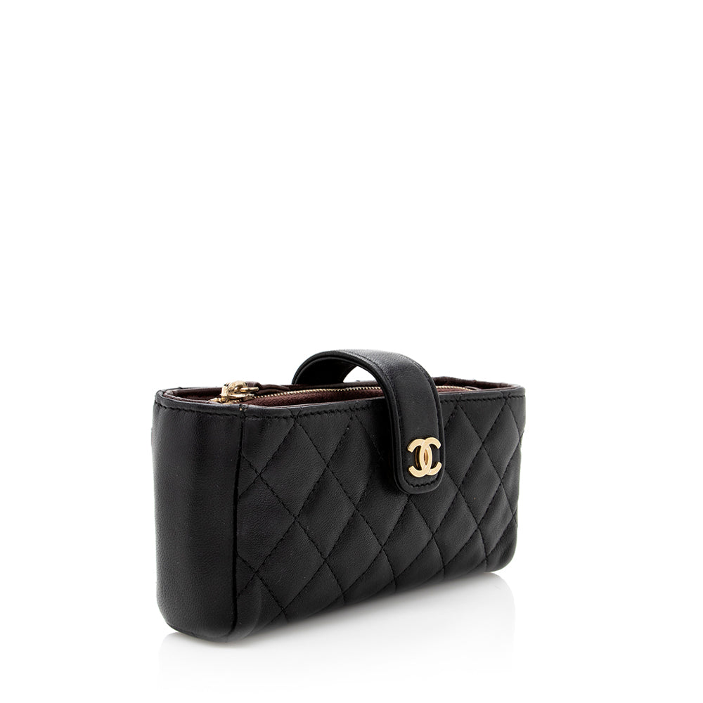 Chanel Quilted Lambskin CC O- Phone SHF Mini Bag