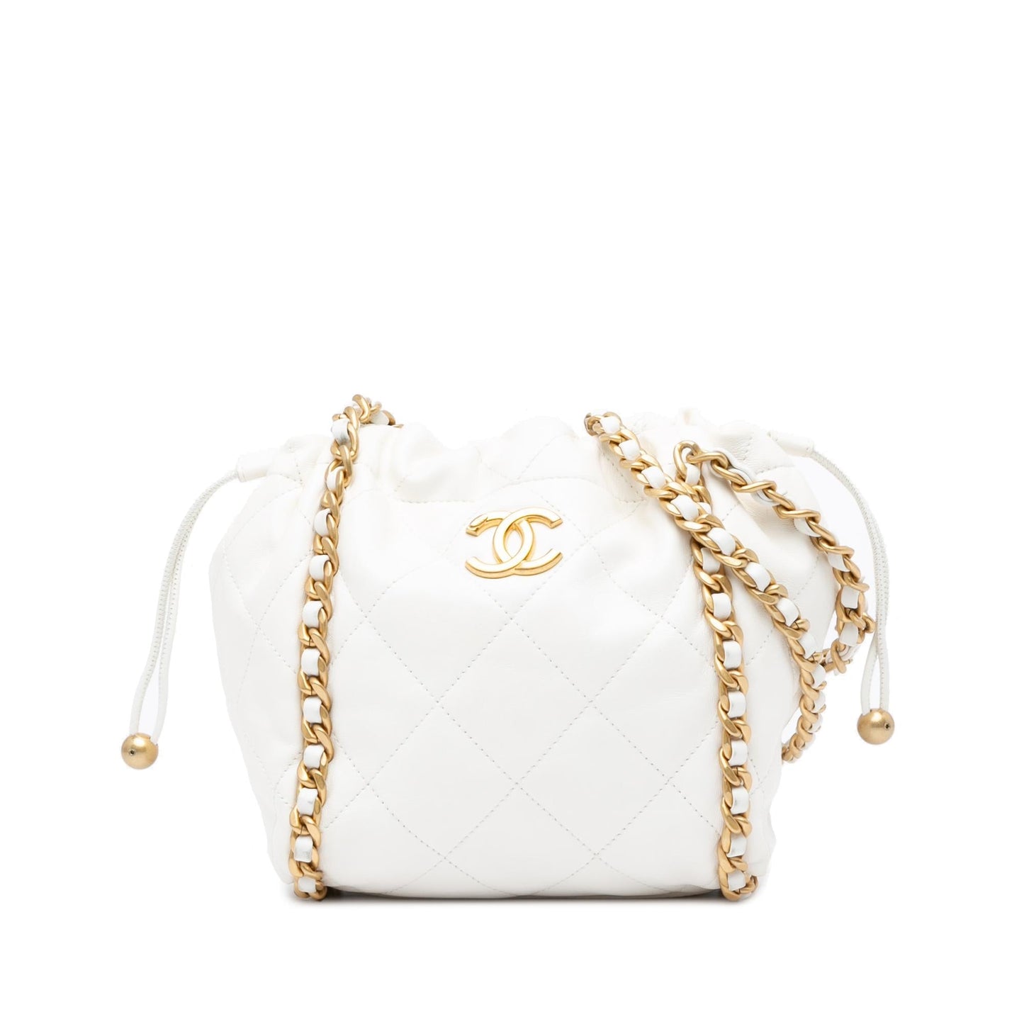 Chanel Quilted Lambskin Around Bucket Bag