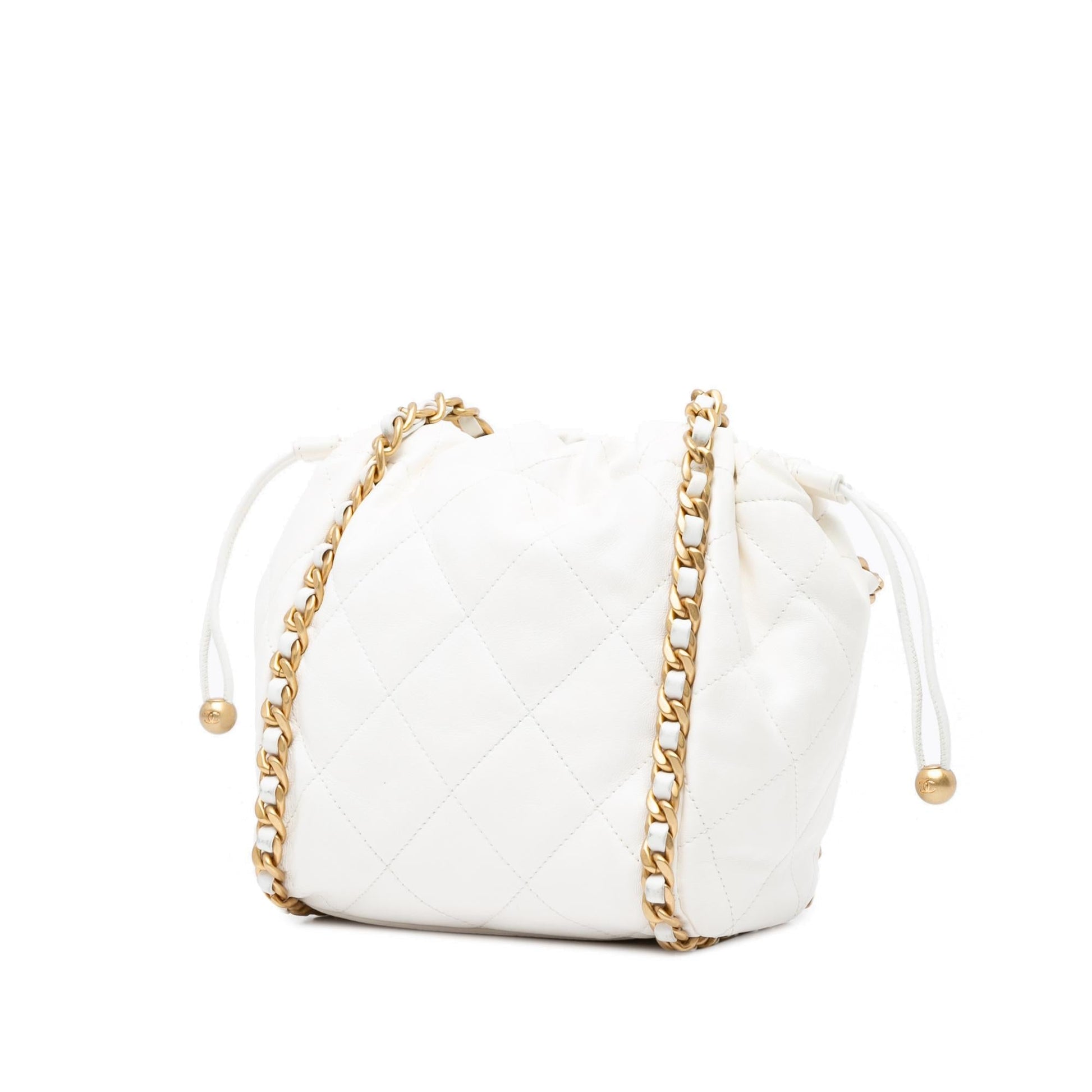 Chanel Quilted Lambskin Around Bucket Bag