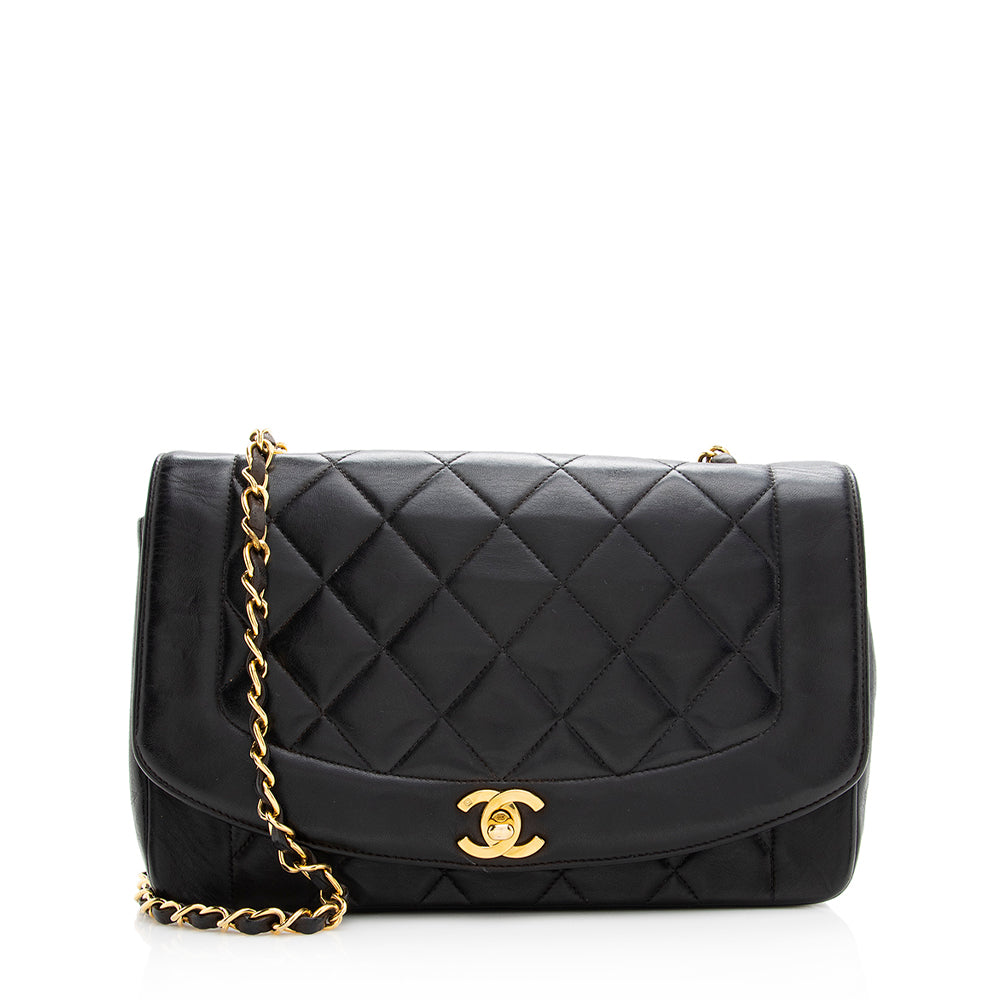Chanel Quilted Lambskin Diana Single Flap SHF Handbag
