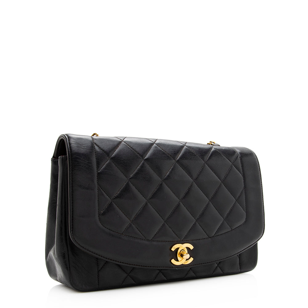 Chanel Quilted Lambskin Diana Single Flap SHF Handbag