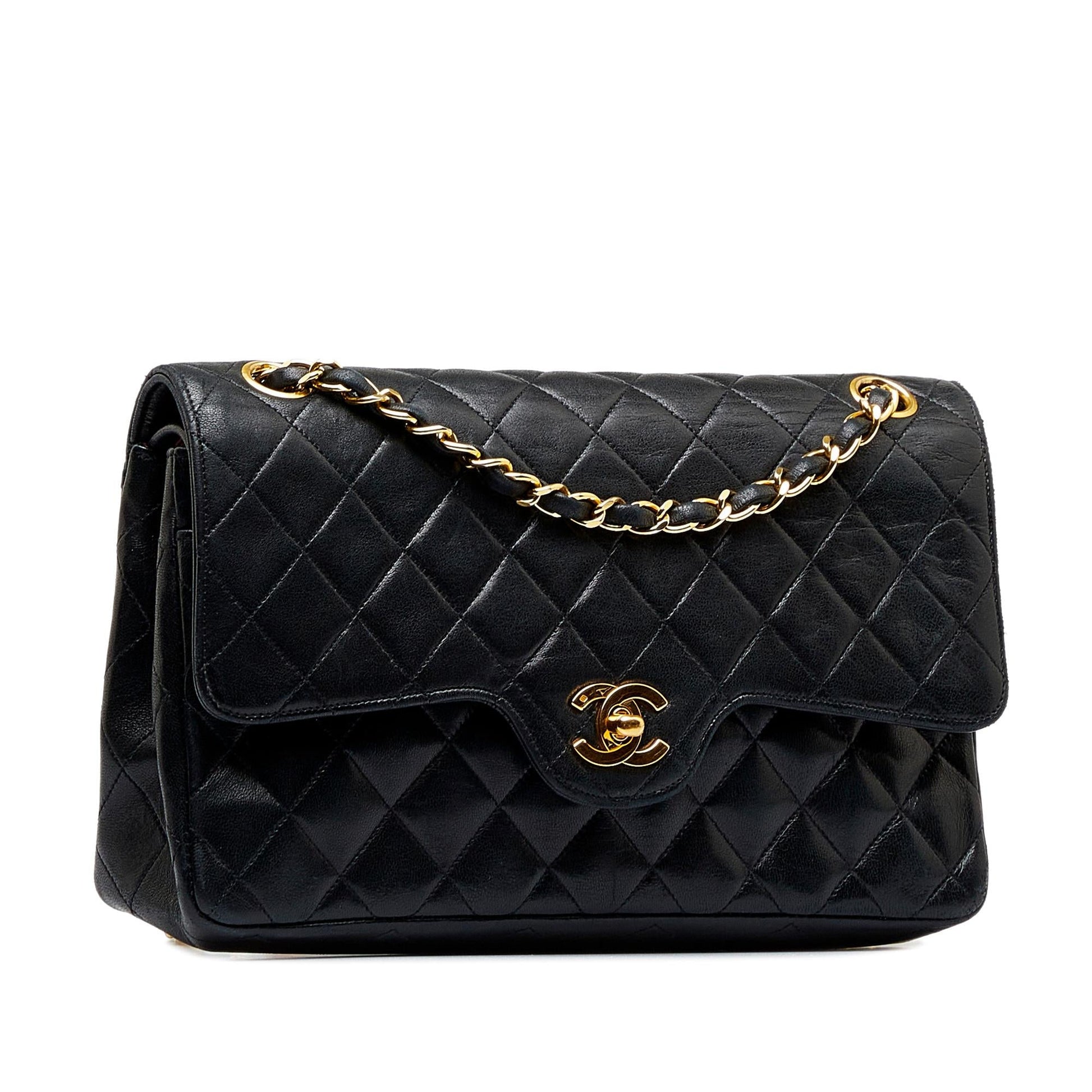 Chanel Quilted Lambskin Double Flap SHG-nAgJZX Shoulder Bag