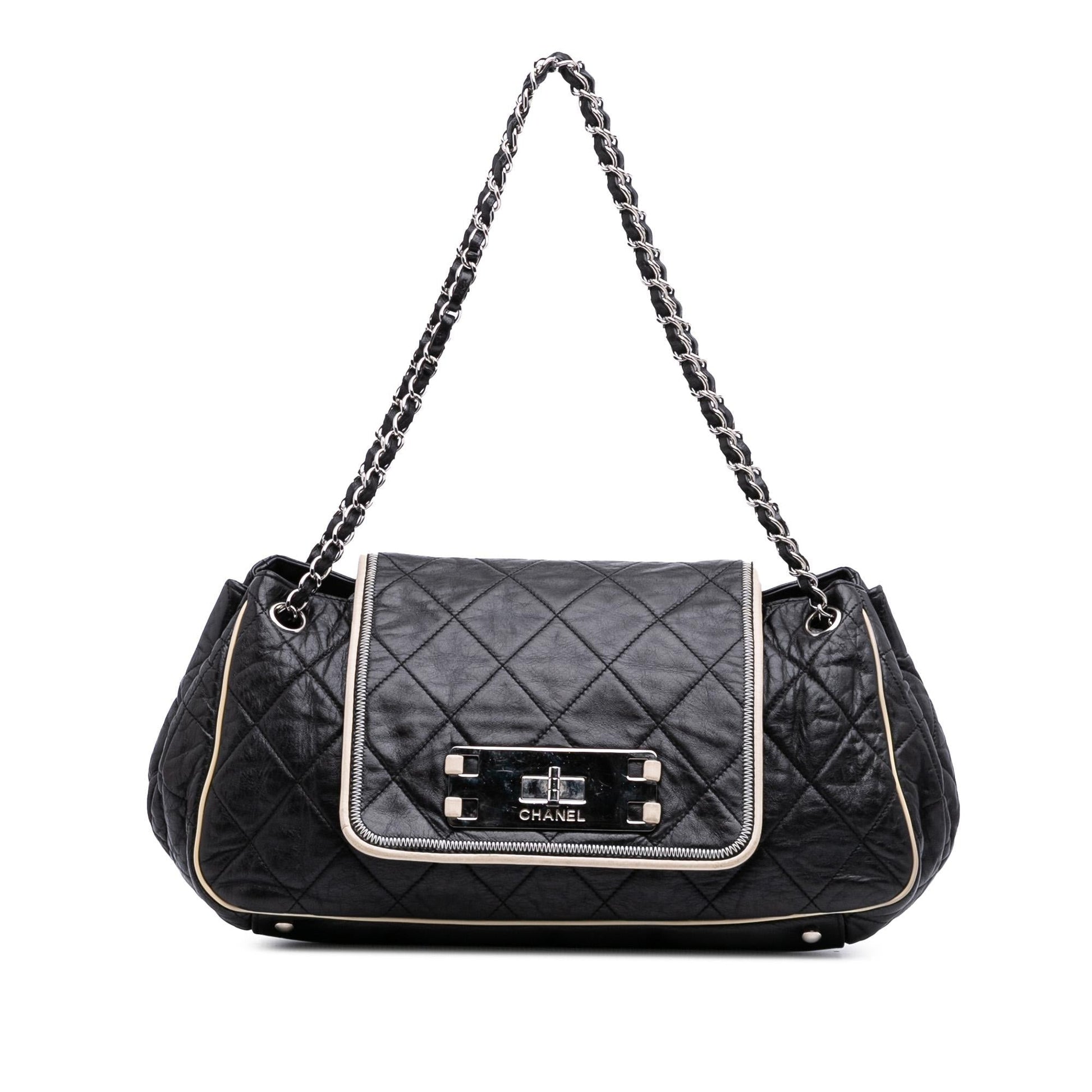 Chanel Quilted Lambskin East West Accordion Flap Handbag
