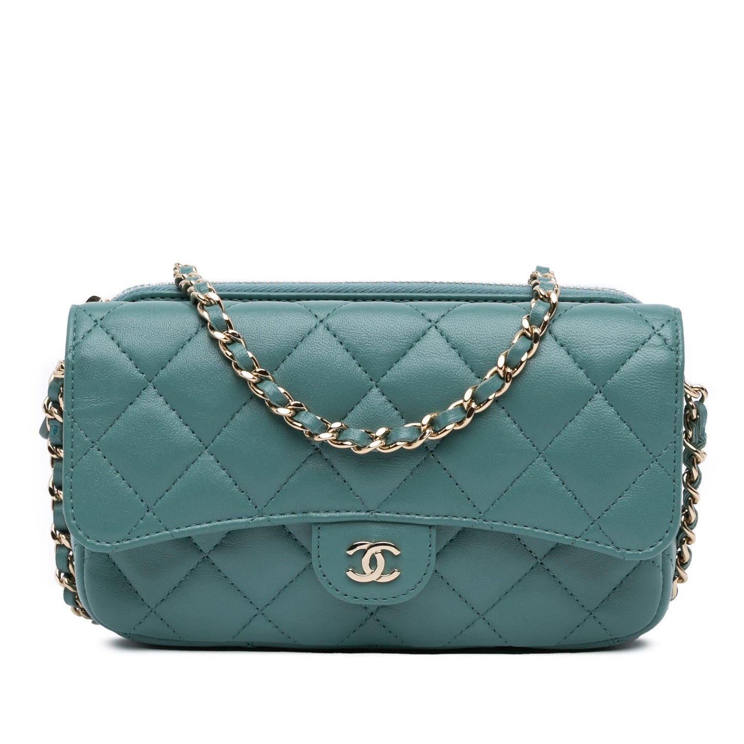 Chanel Quilted Lambskin Flap Phone Holder SHG-LPbK3B Handbag