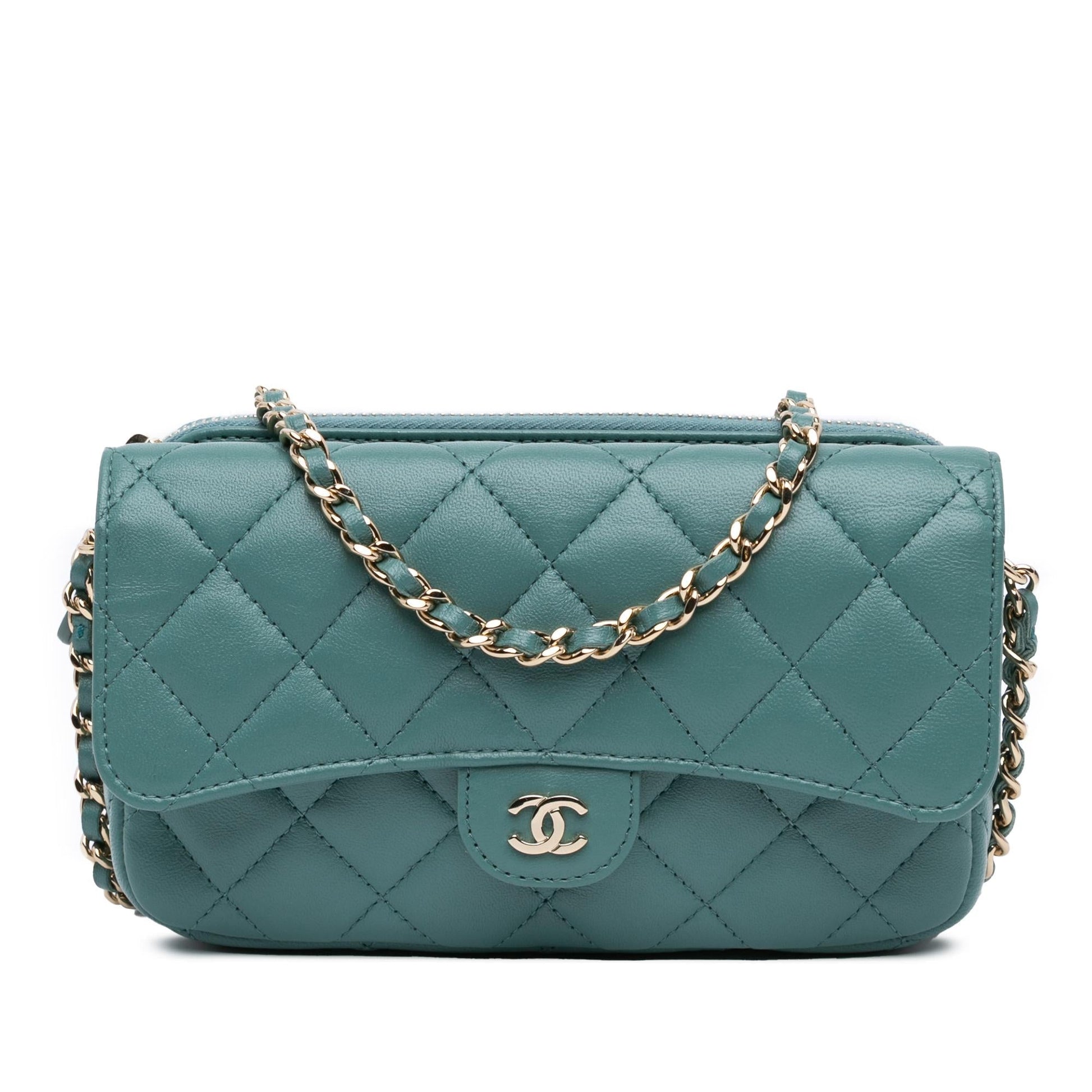 Chanel Quilted Lambskin Flap Phone Holder SHG-LPbK3B Handbag