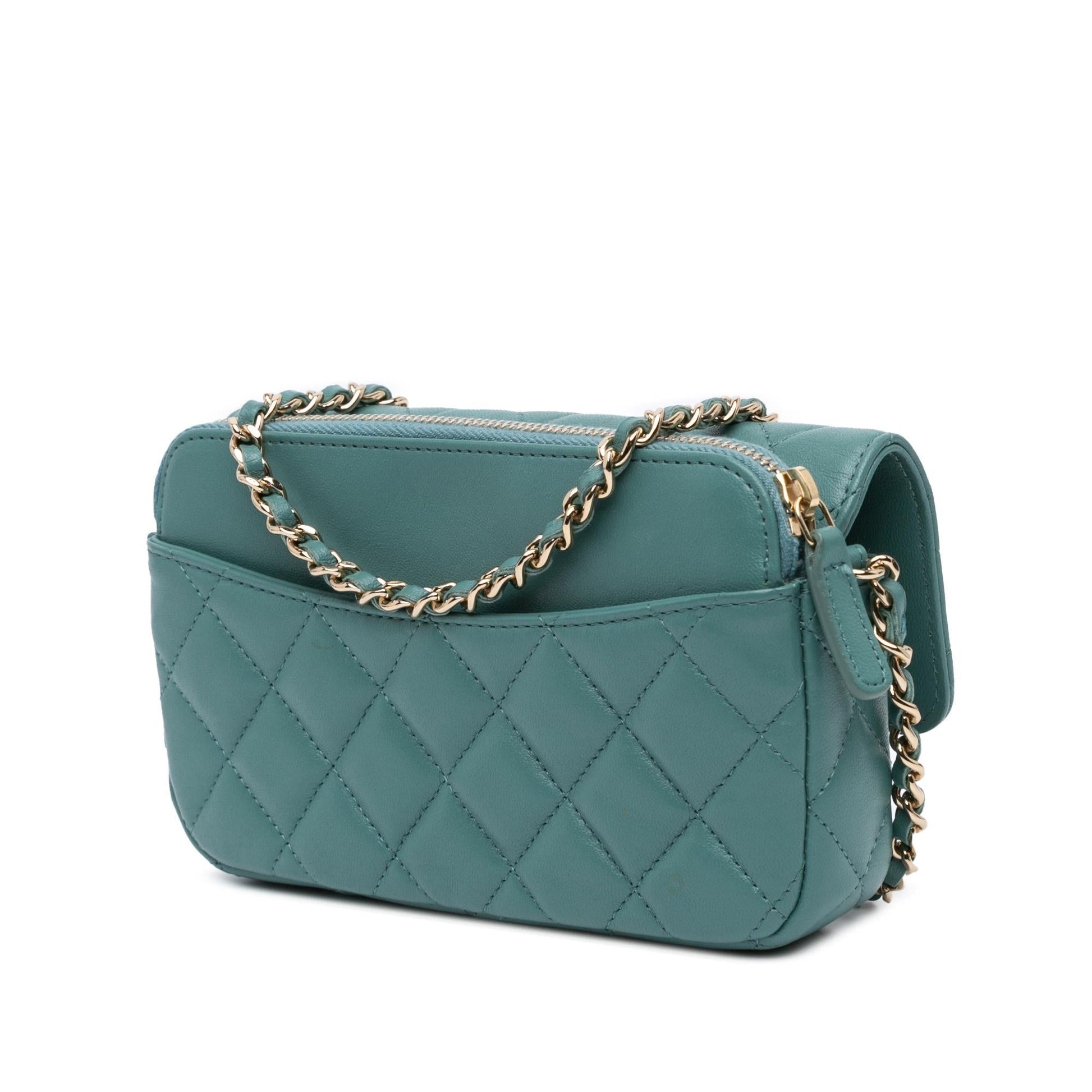 Chanel Quilted Lambskin Flap Phone Holder SHG-LPbK3B Handbag