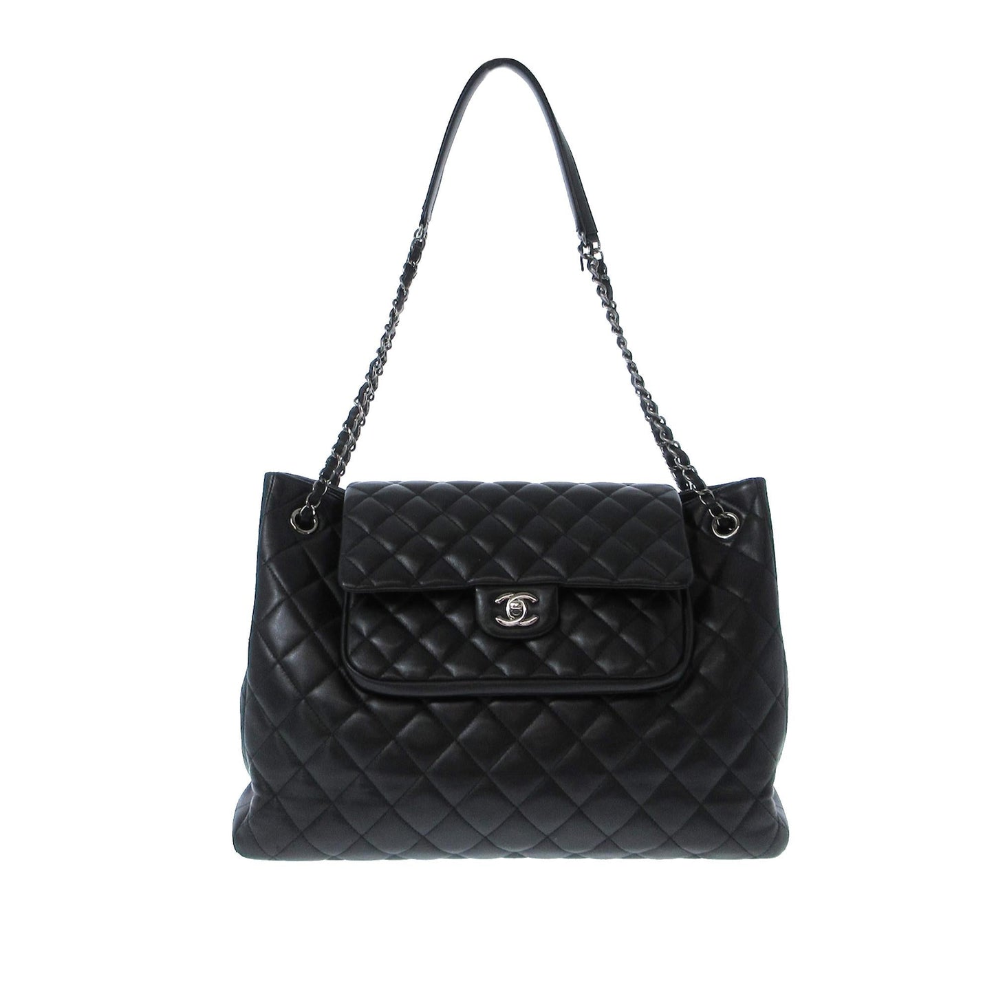 Chanel Quilted Lambskin Front Flap Pocket SHG-E6UxjU Tote Bag