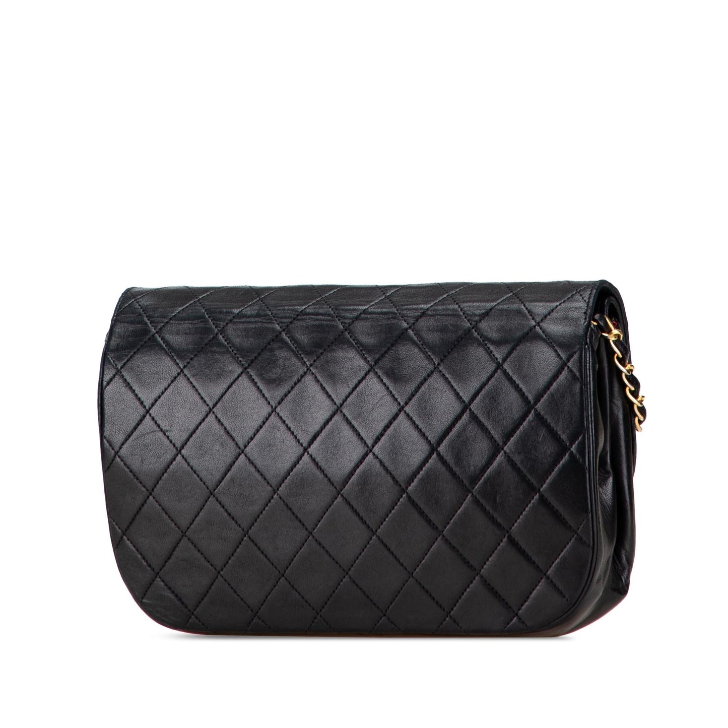 Chanel Quilted Lambskin Half Moon Double Flap Handbag