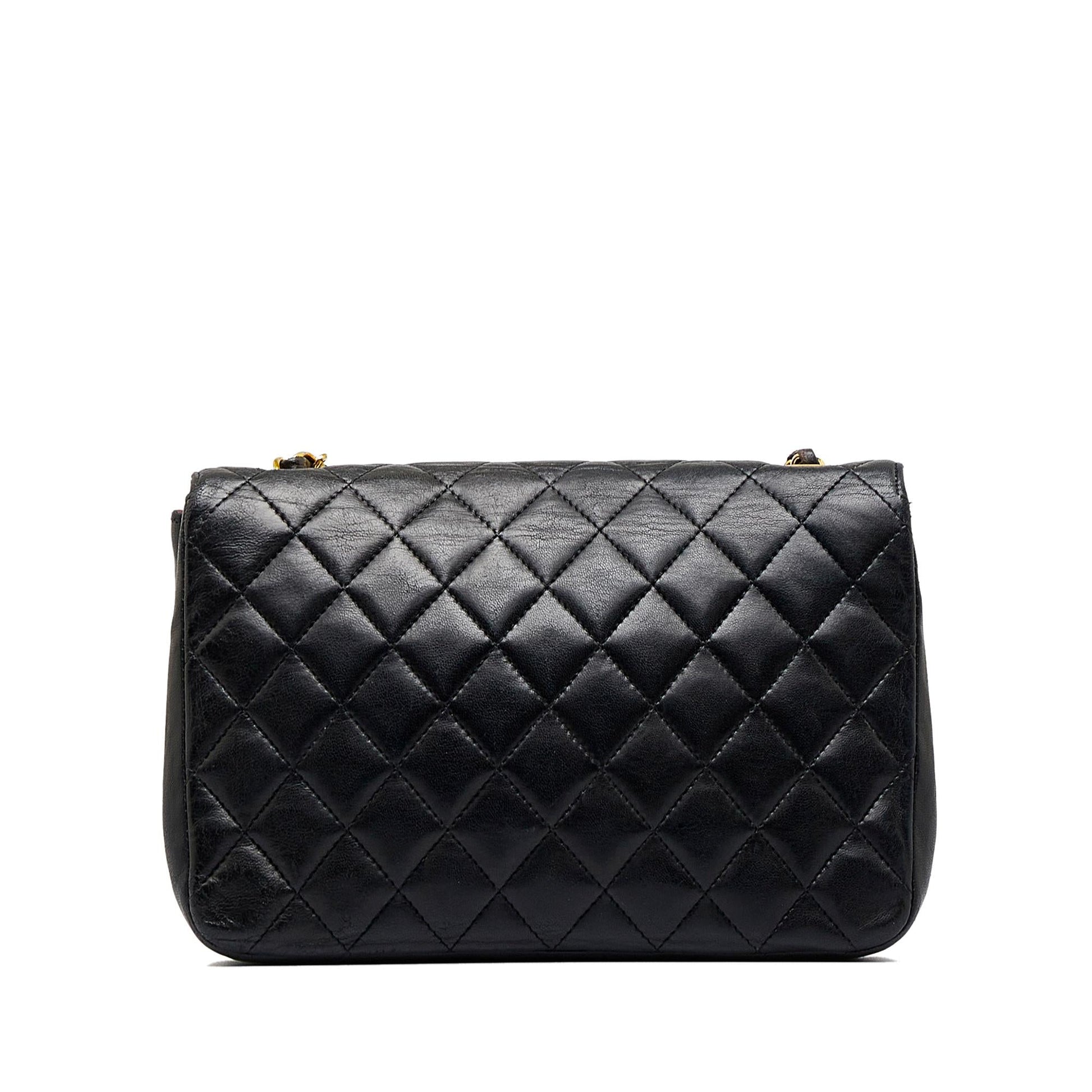 Chanel Quilted Lambskin Half Moon Single Flap Handbag