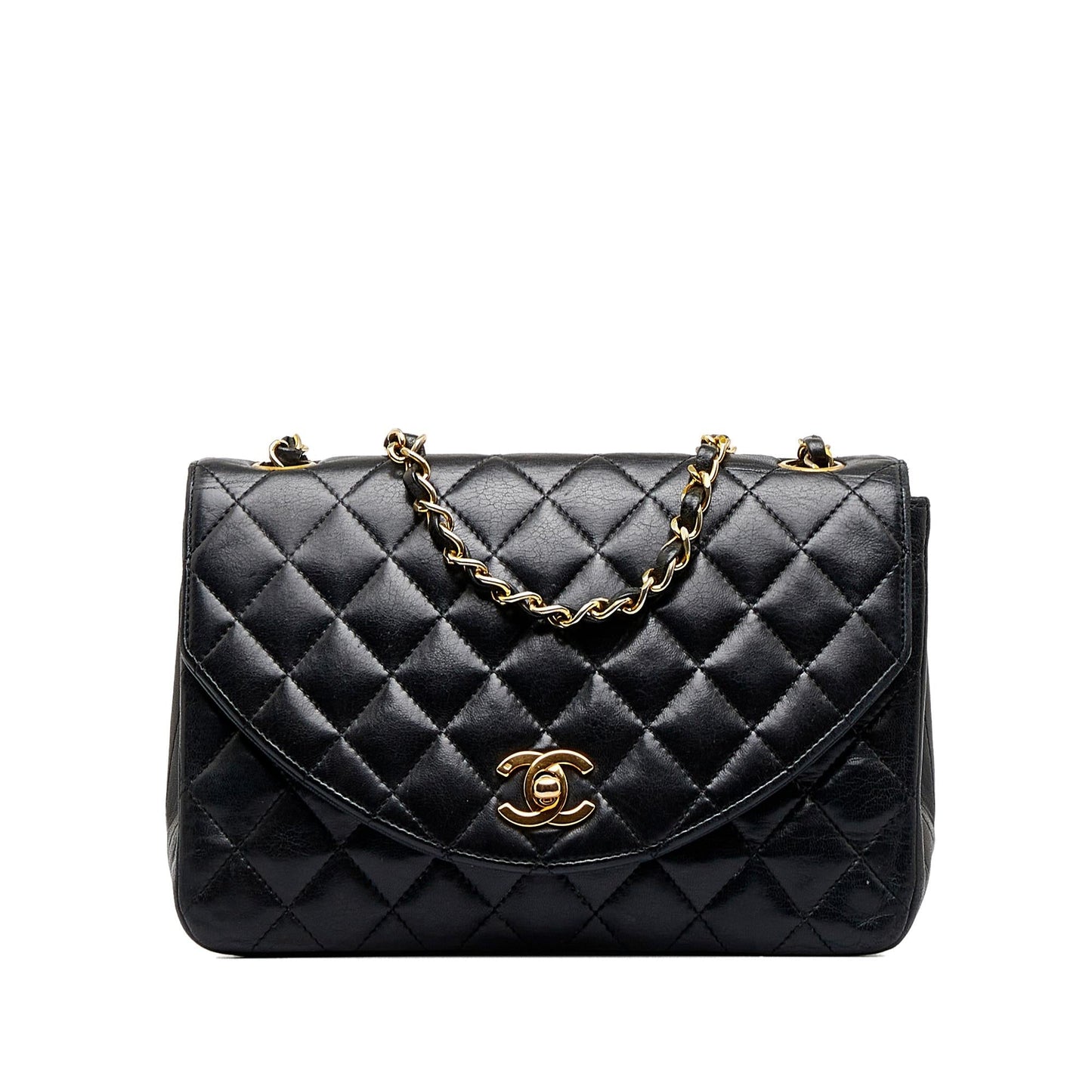 Chanel Quilted Lambskin Half Moon Single Flap Handbag