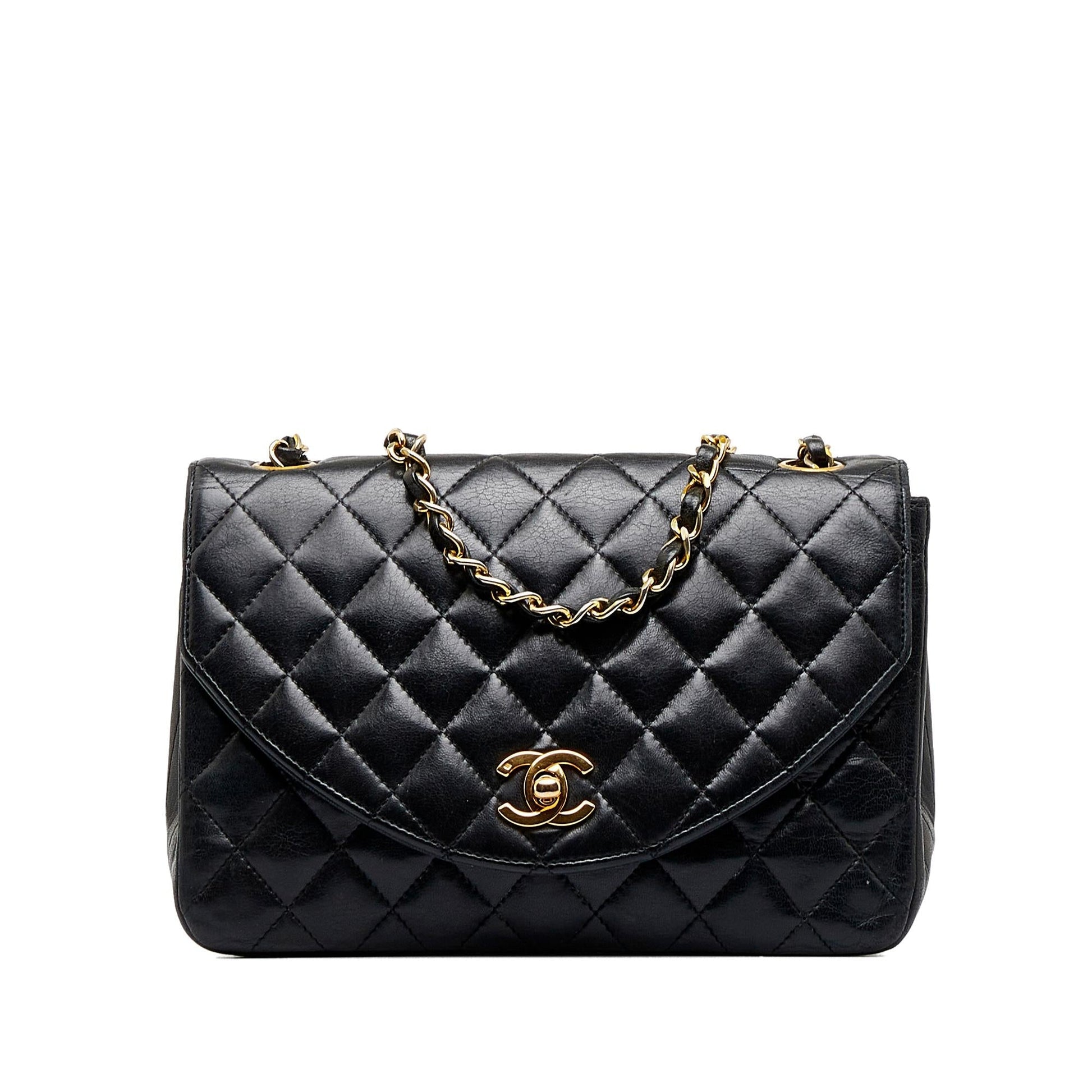Chanel Quilted Lambskin Half Moon Single Flap Handbag