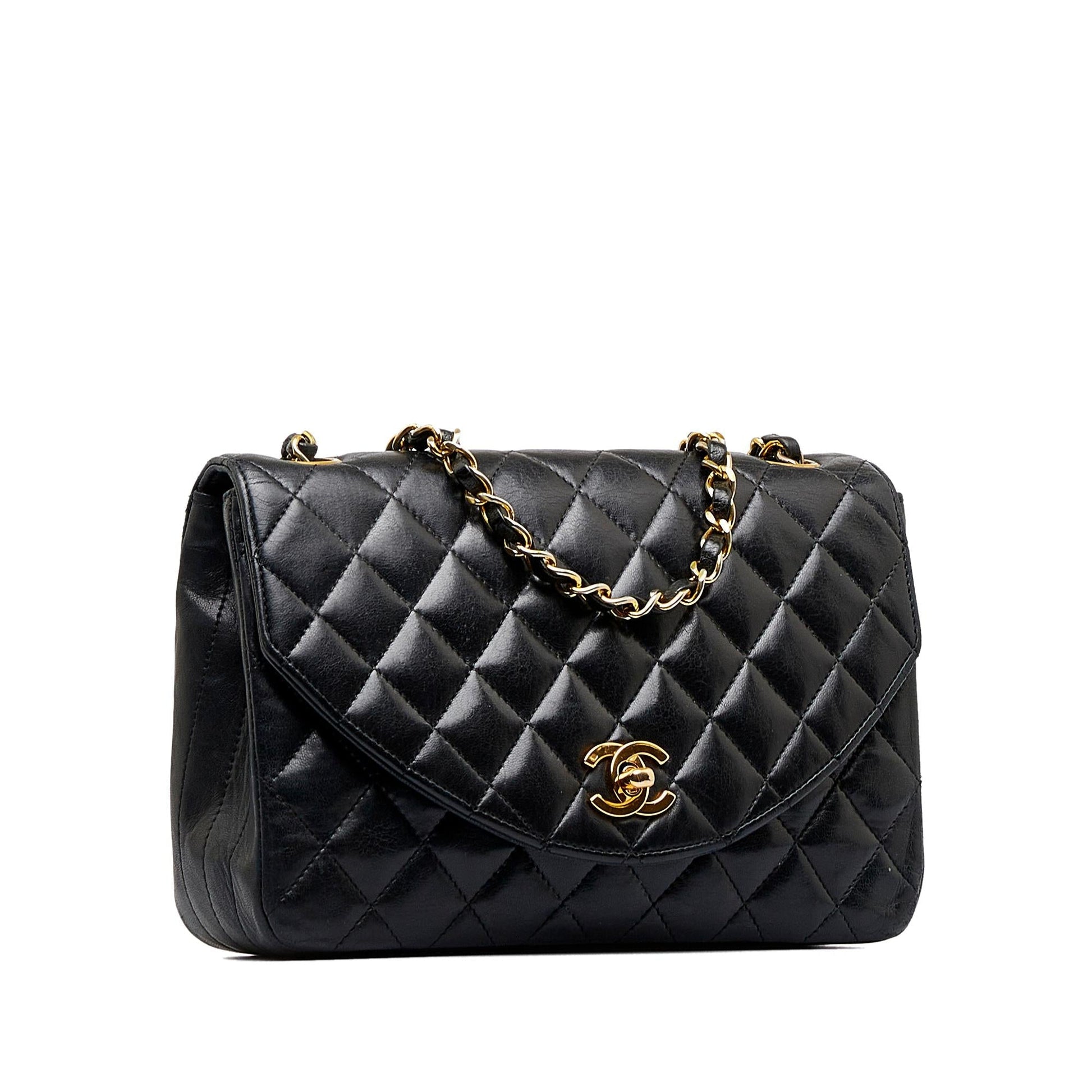 Chanel Quilted Lambskin Half Moon Single Flap Handbag