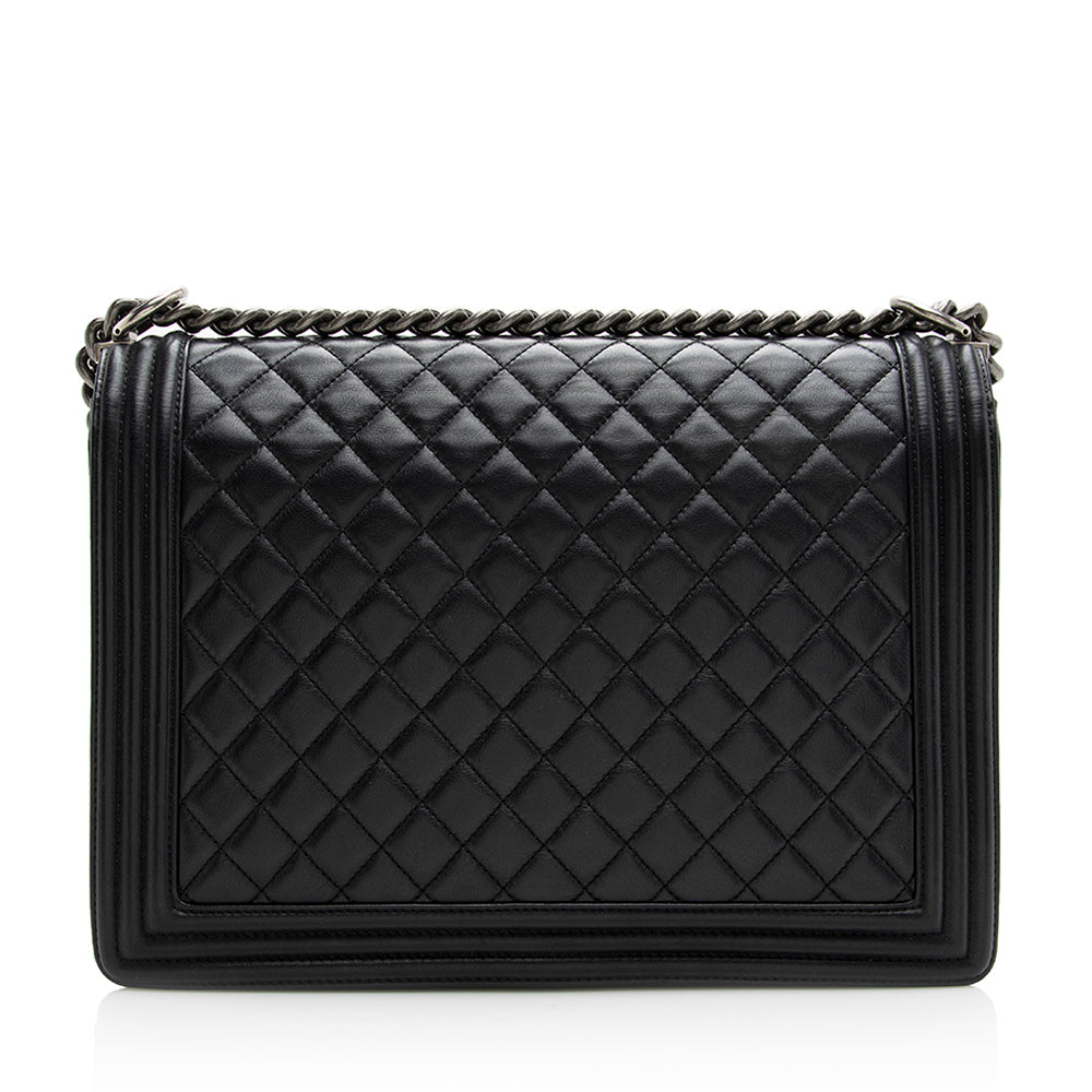Chanel Quilted Lambskin Boy SHF Handbag