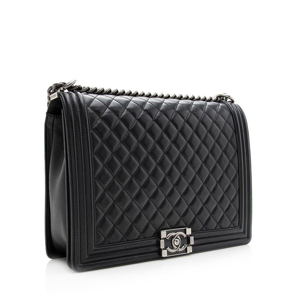 Chanel Quilted Lambskin Boy SHF Handbag