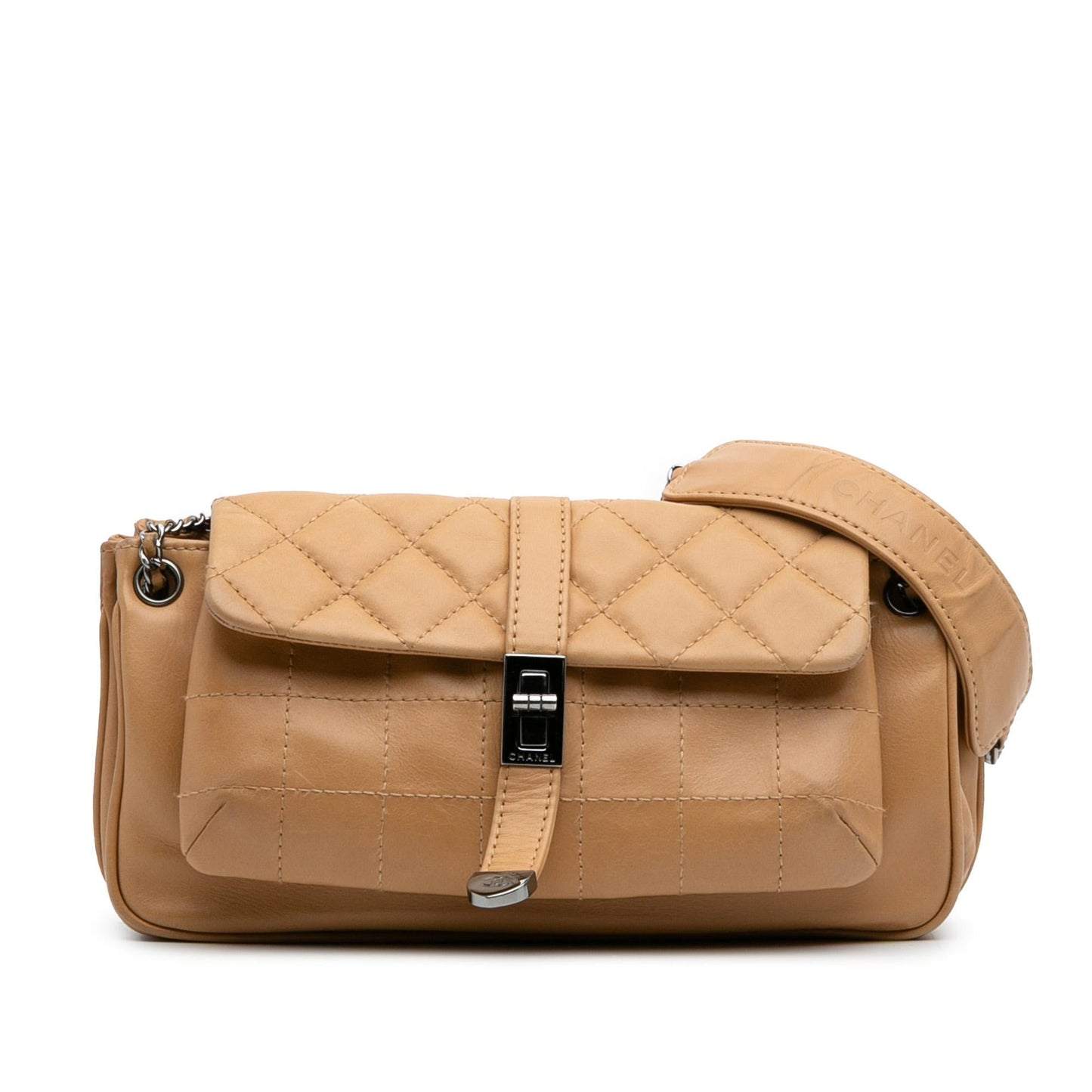 Chanel Quilted Lambskin Mademoiselle Accordion Flap Lock Handbag