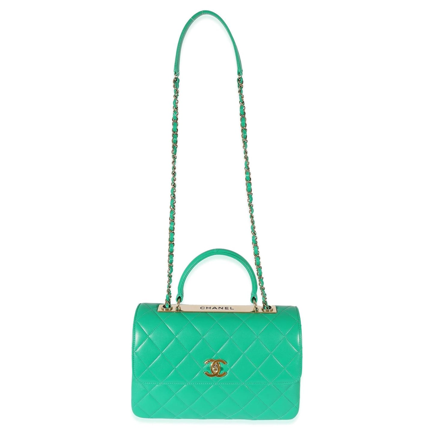 Chanel QUILTED LAMBSKIN TOP-HANDLE TRENDY Handbag