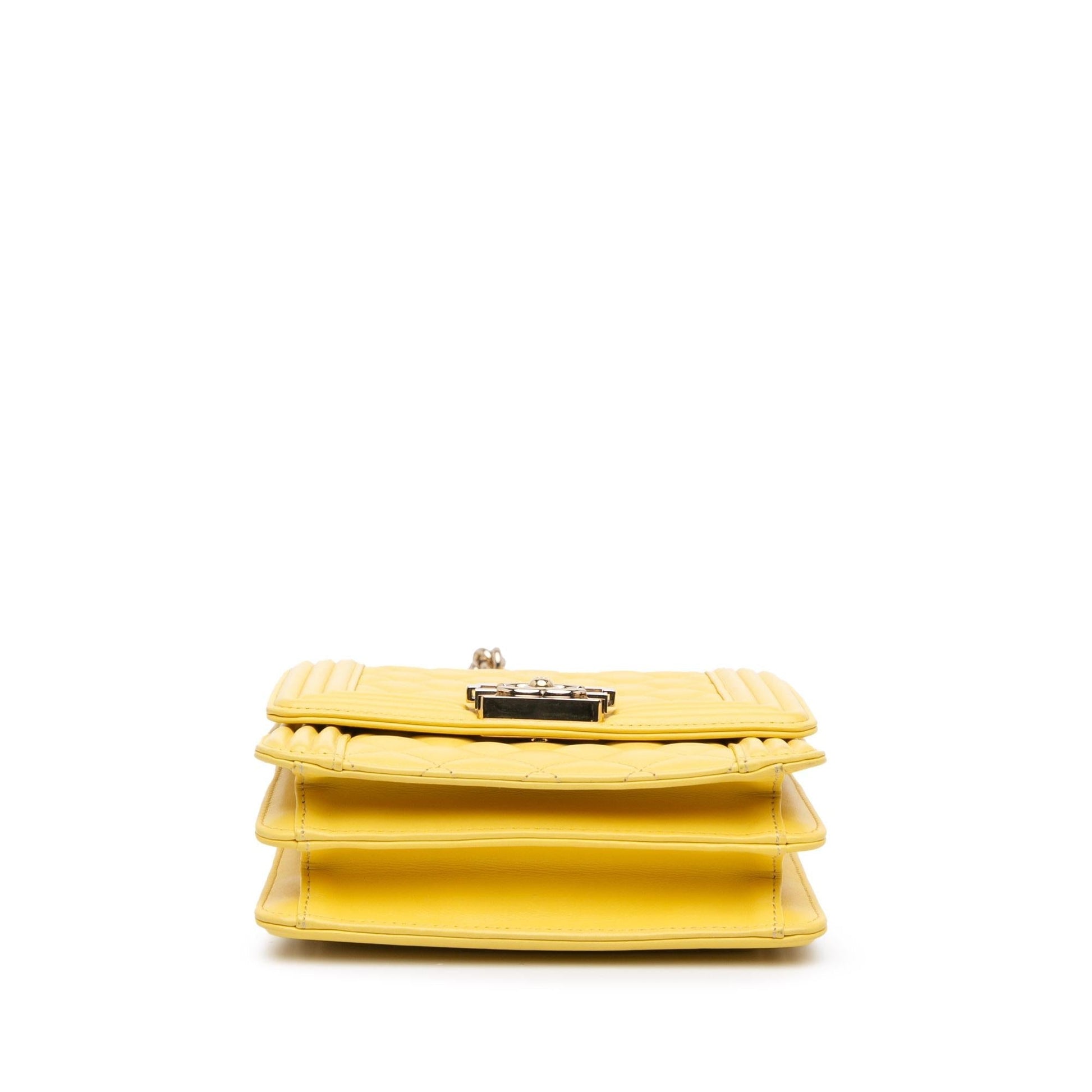 Chanel Quilted Lambskin North South Boy Flap Handbag