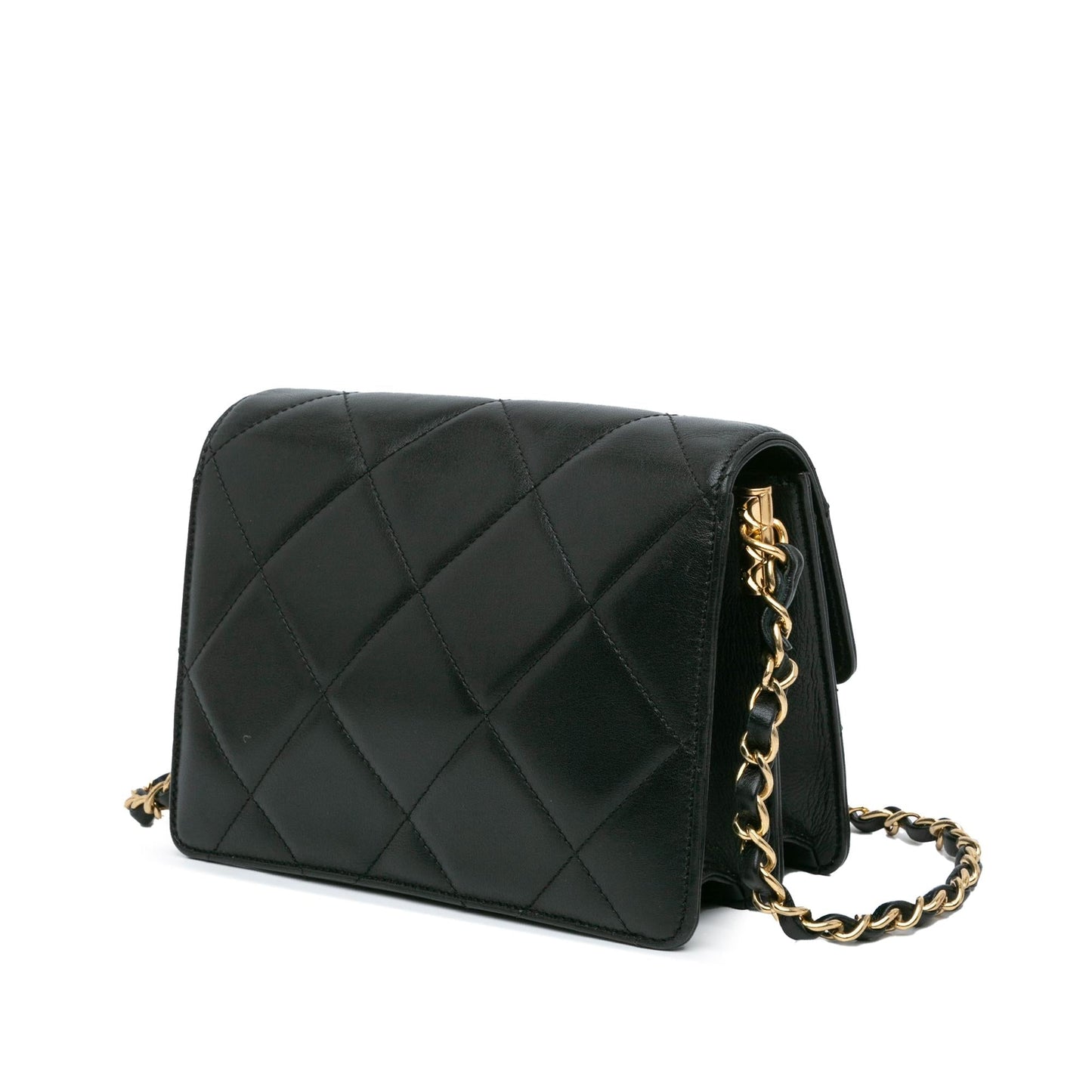 Chanel Quilted Lambskin Octagonal Buckle Crossbody Bag Buckle Crossbody
