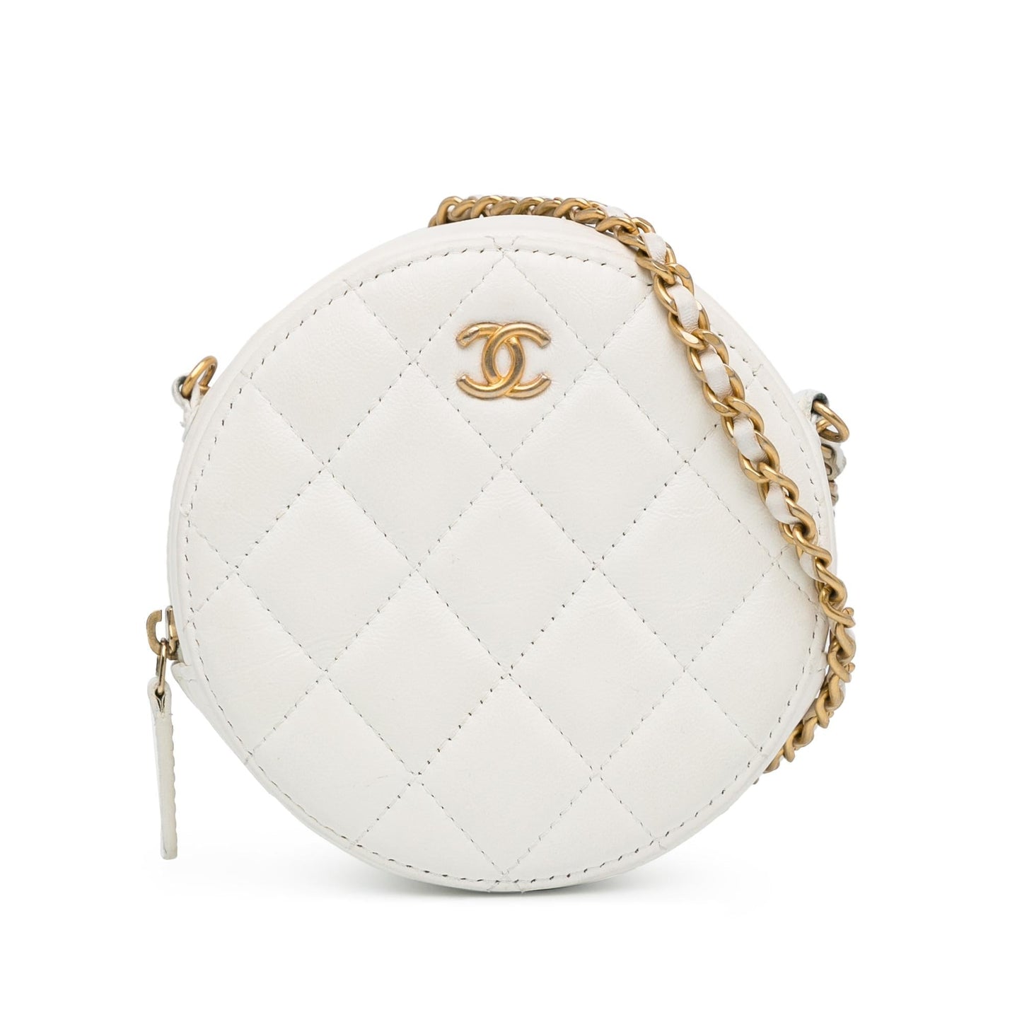 Chanel Quilted Lambskin Pearl Crush Round SHG-SbdIV9 Clutch Bag