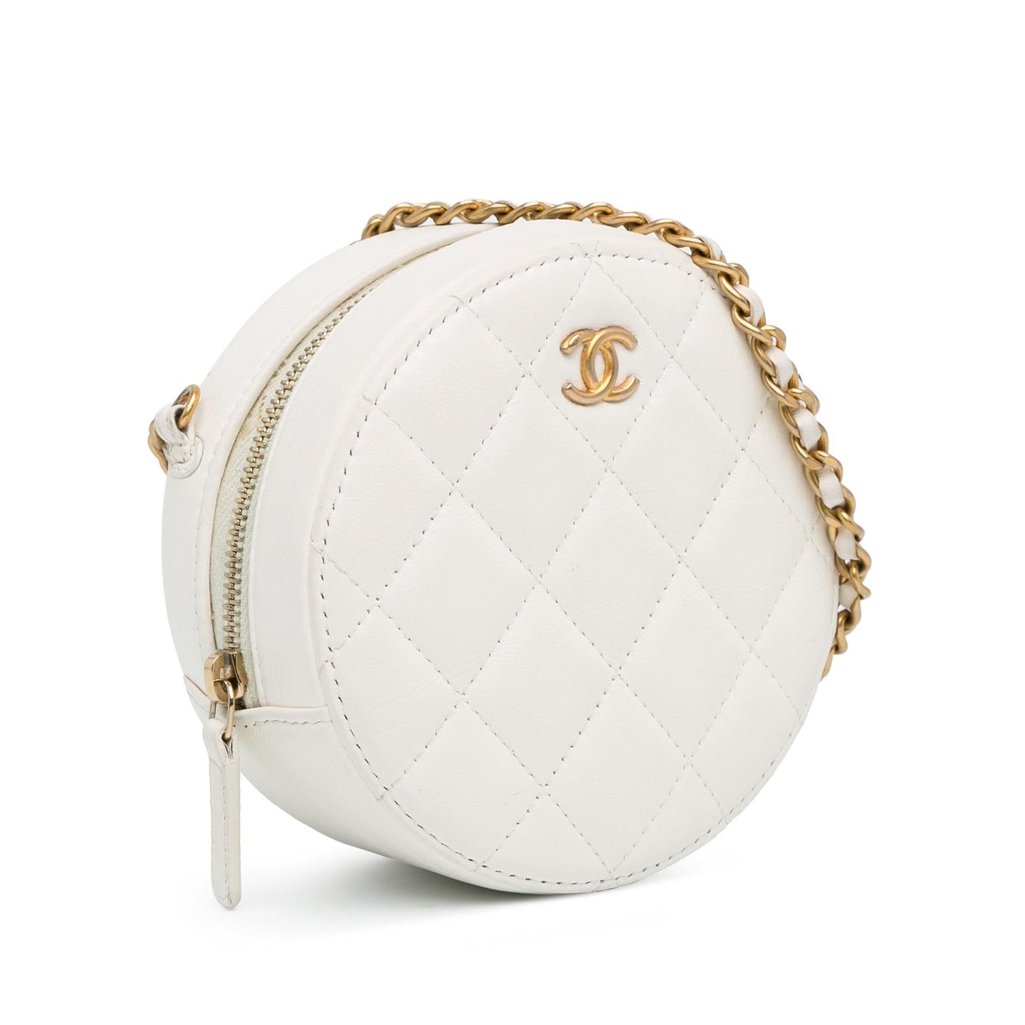 Chanel Quilted Lambskin Pearl Crush Round SHG-SbdIV9 Clutch Bag