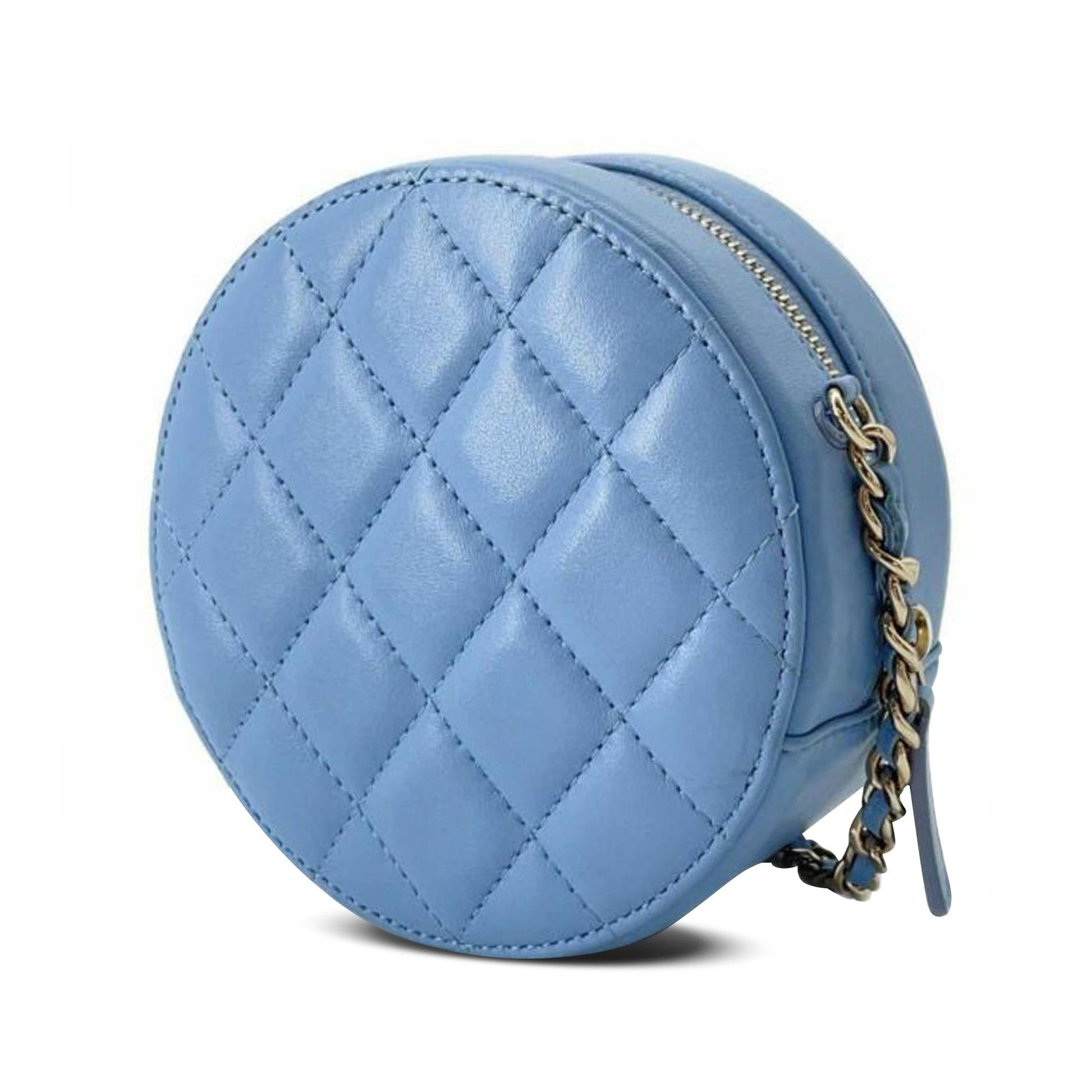 Chanel Quilted Lambskin Round SHG-a9yAVi Clutch Bag