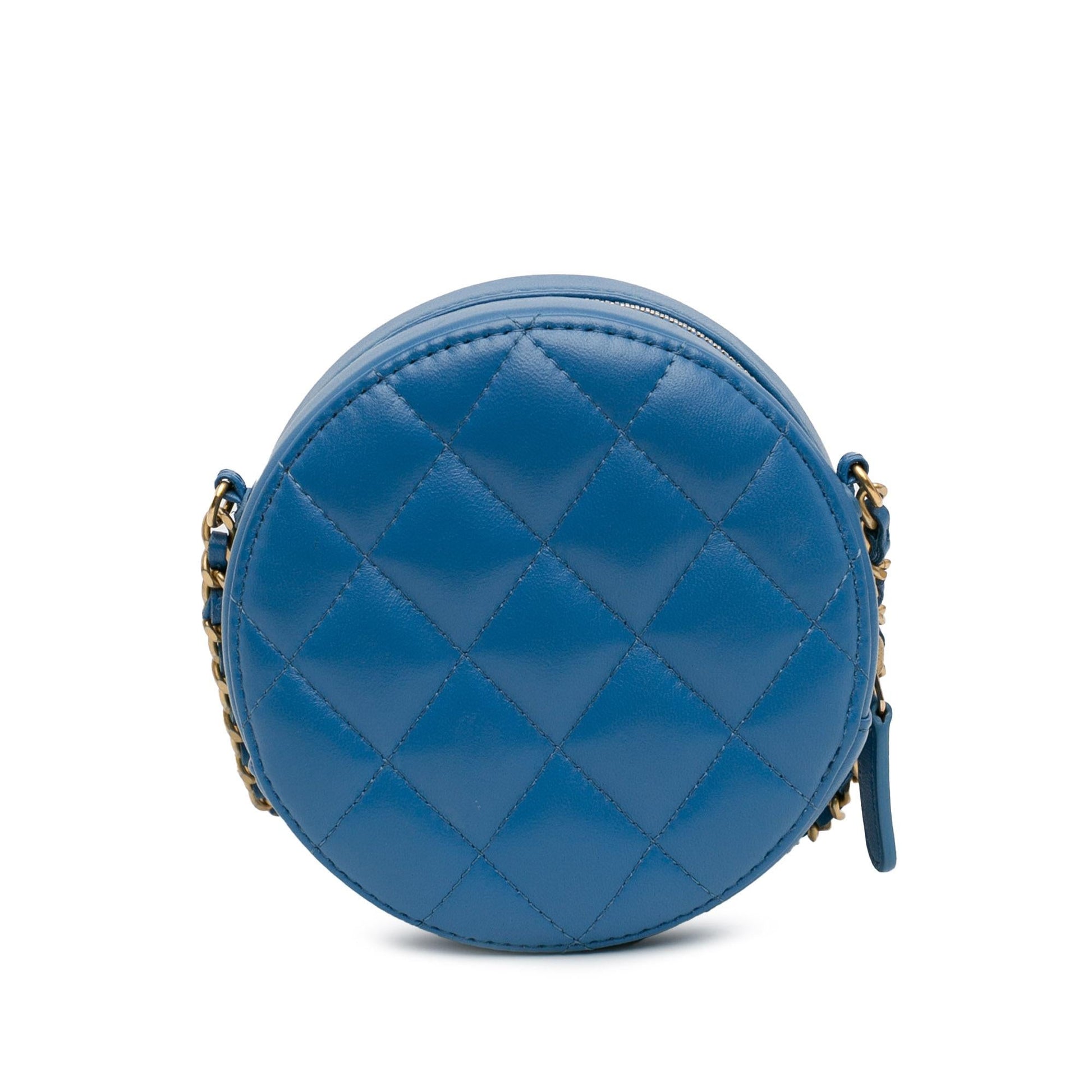 Chanel Quilted Lambskin Round SHG-Imo8ot Clutch Bag