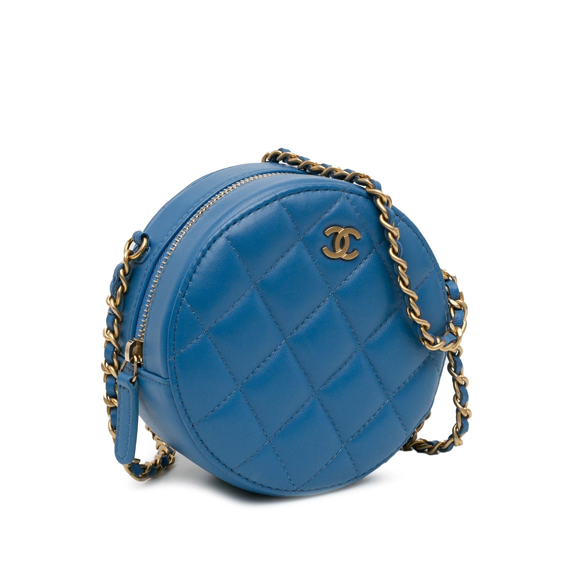 Chanel Quilted Lambskin Round SHG-Imo8ot Clutch Bag