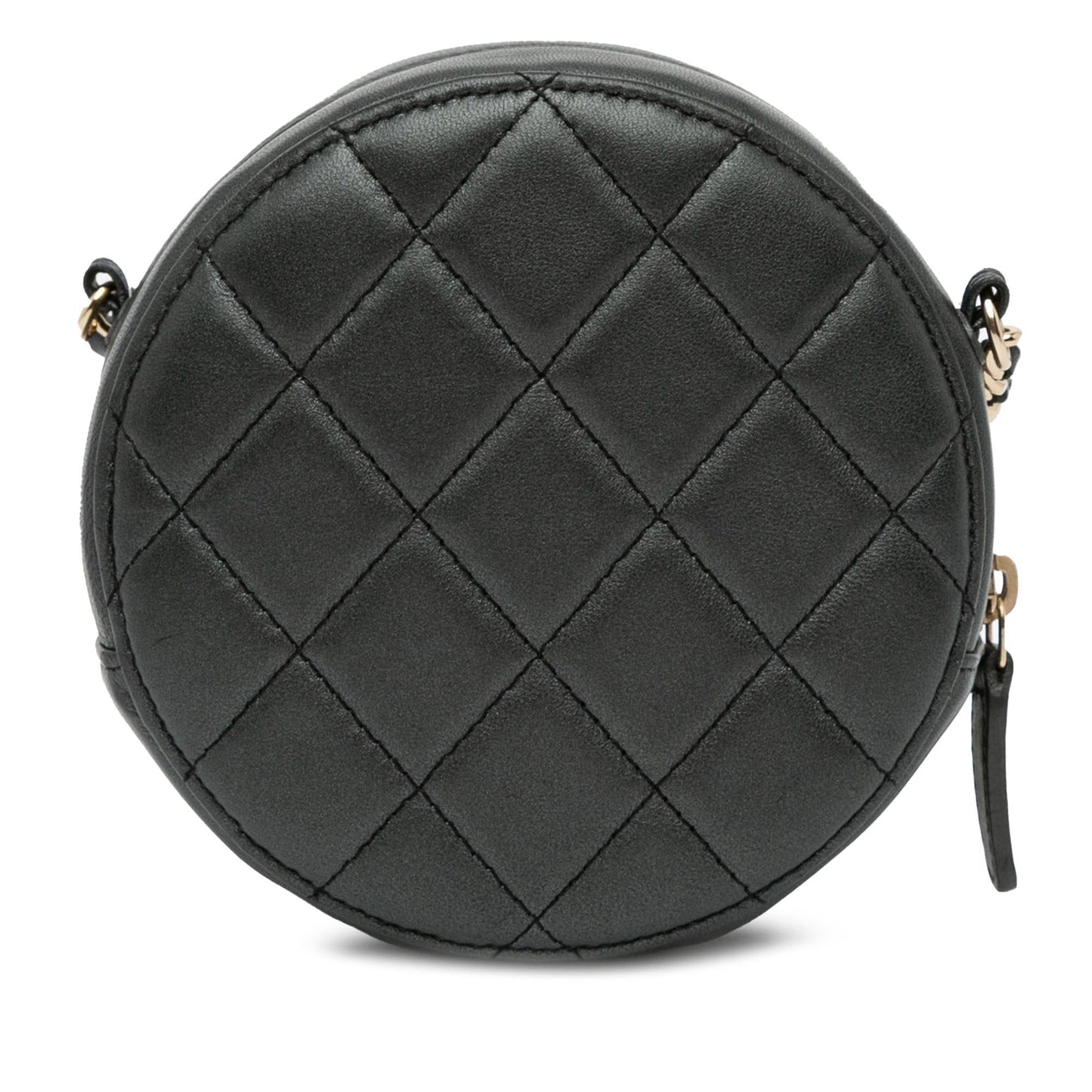 Chanel Quilted Lambskin Round Pearl SHG-gvPaNX Clutch Bag