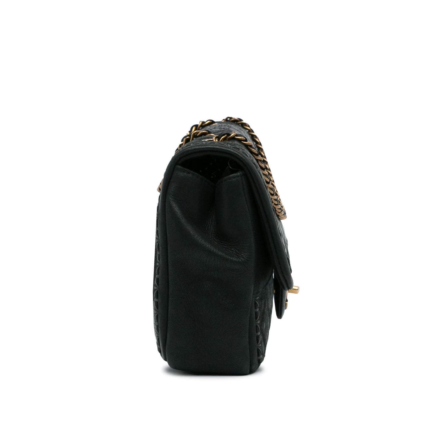 Chanel Quilted Lambskin Stitch Single Flap SHG-usc1SB Handbag