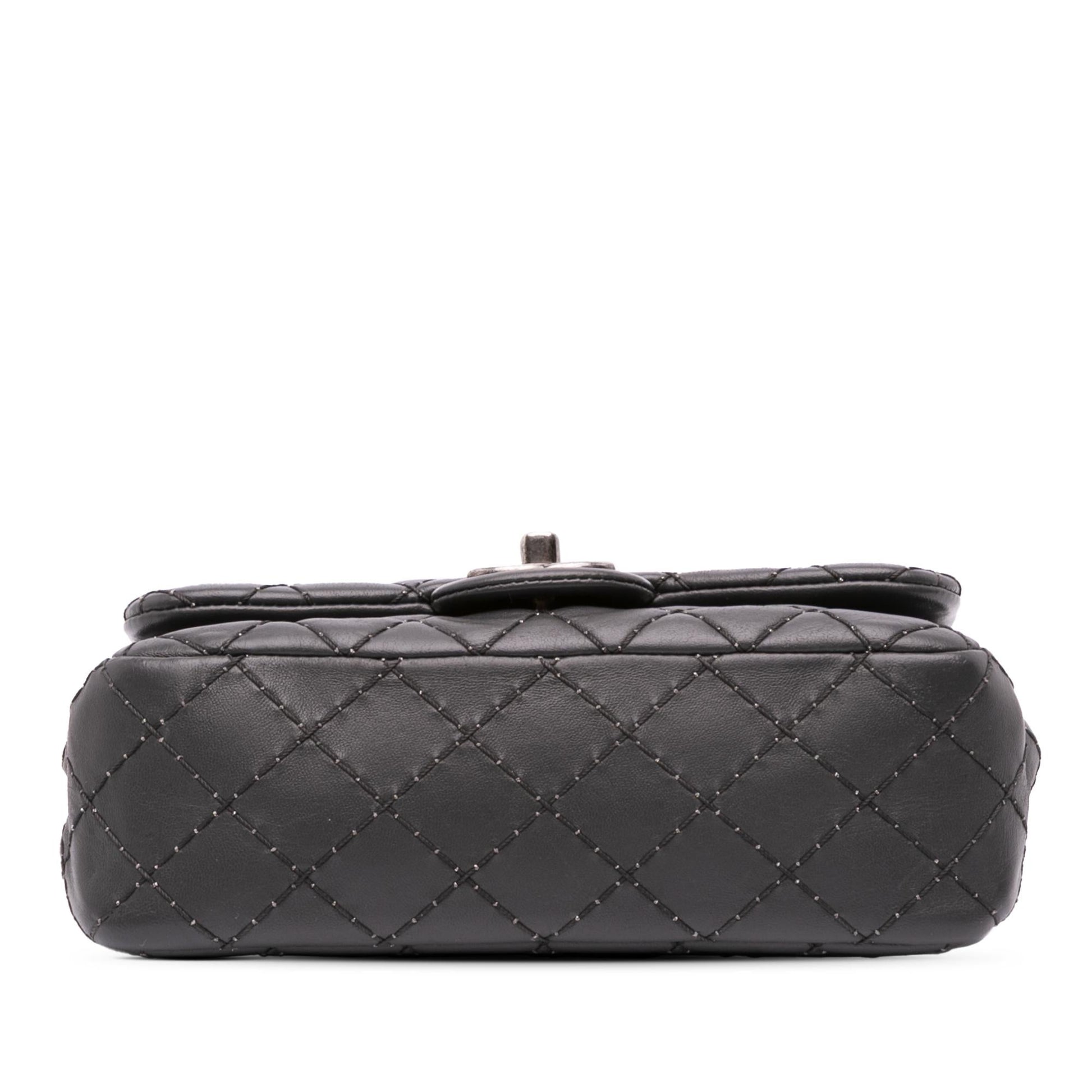 Chanel Quilted Lambskin Stitched Single Flap Handbag Flap 1