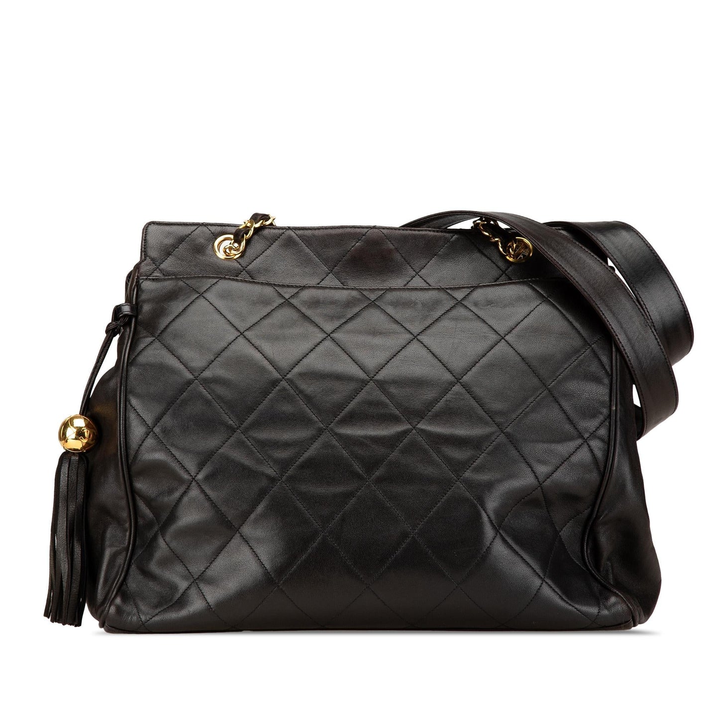 Chanel Quilted Lambskin Tassel Tote Bag