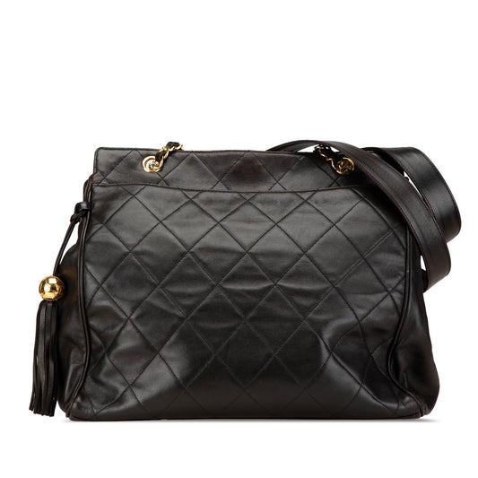 Chanel Quilted Lambskin Tassel Tote Bag