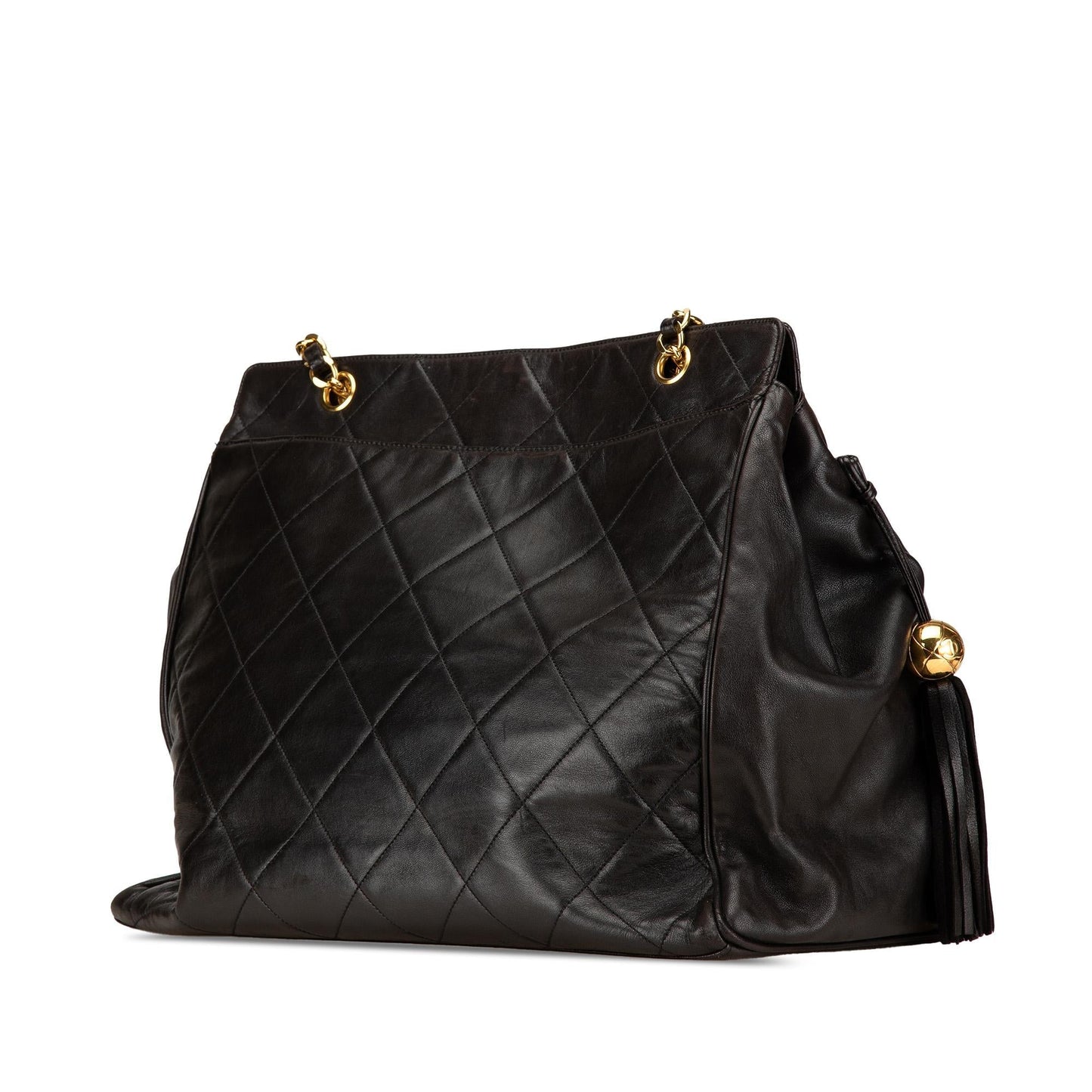 Chanel Quilted Lambskin Tassel Tote Bag