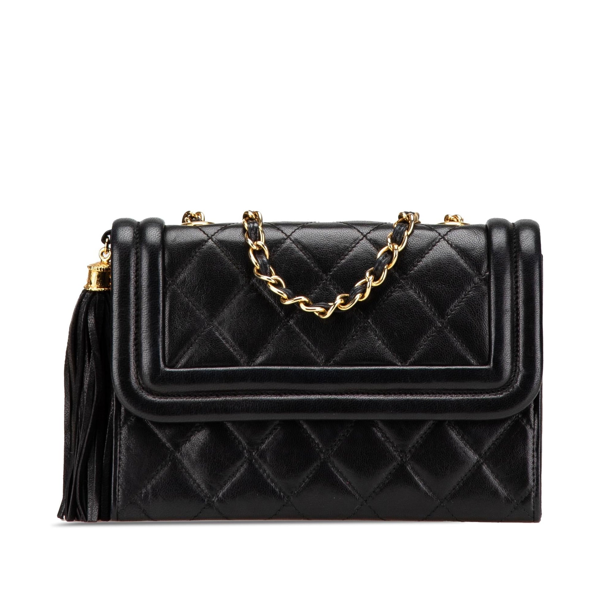 Chanel Quilted Lambskin Tassel Flap Handbag