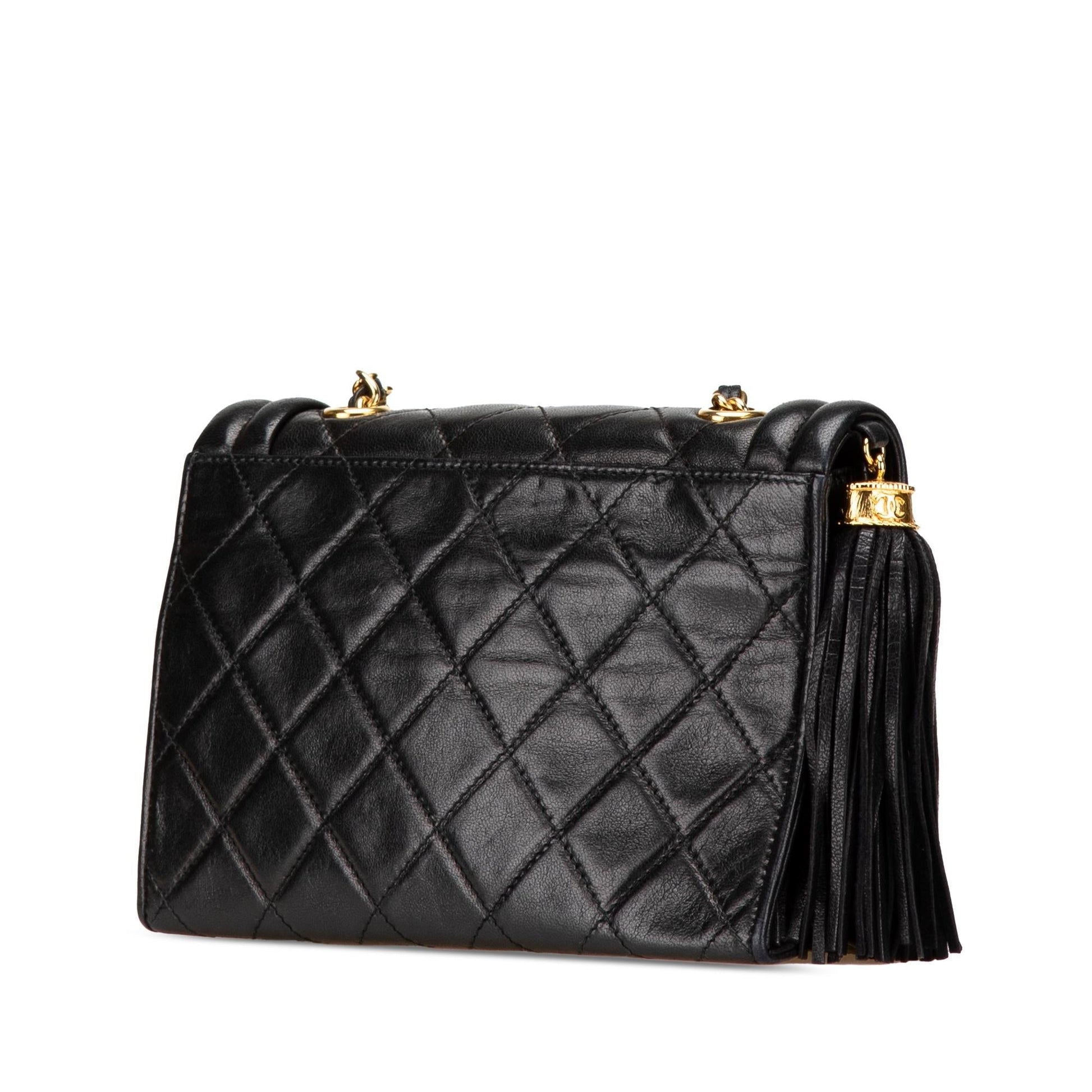 Chanel Quilted Lambskin Tassel Flap Handbag