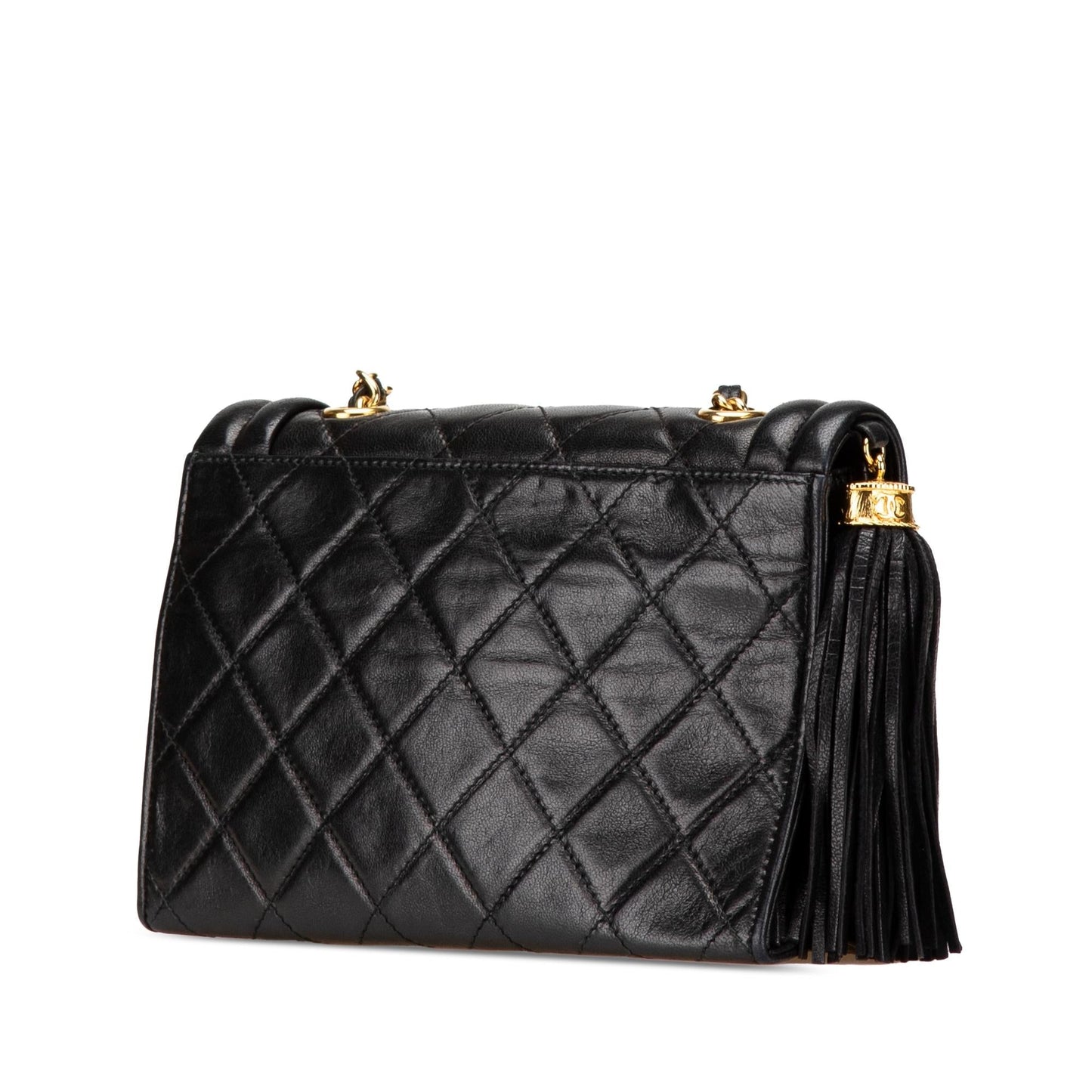 Chanel Quilted Lambskin Tassel Flap Handbag Flap 1