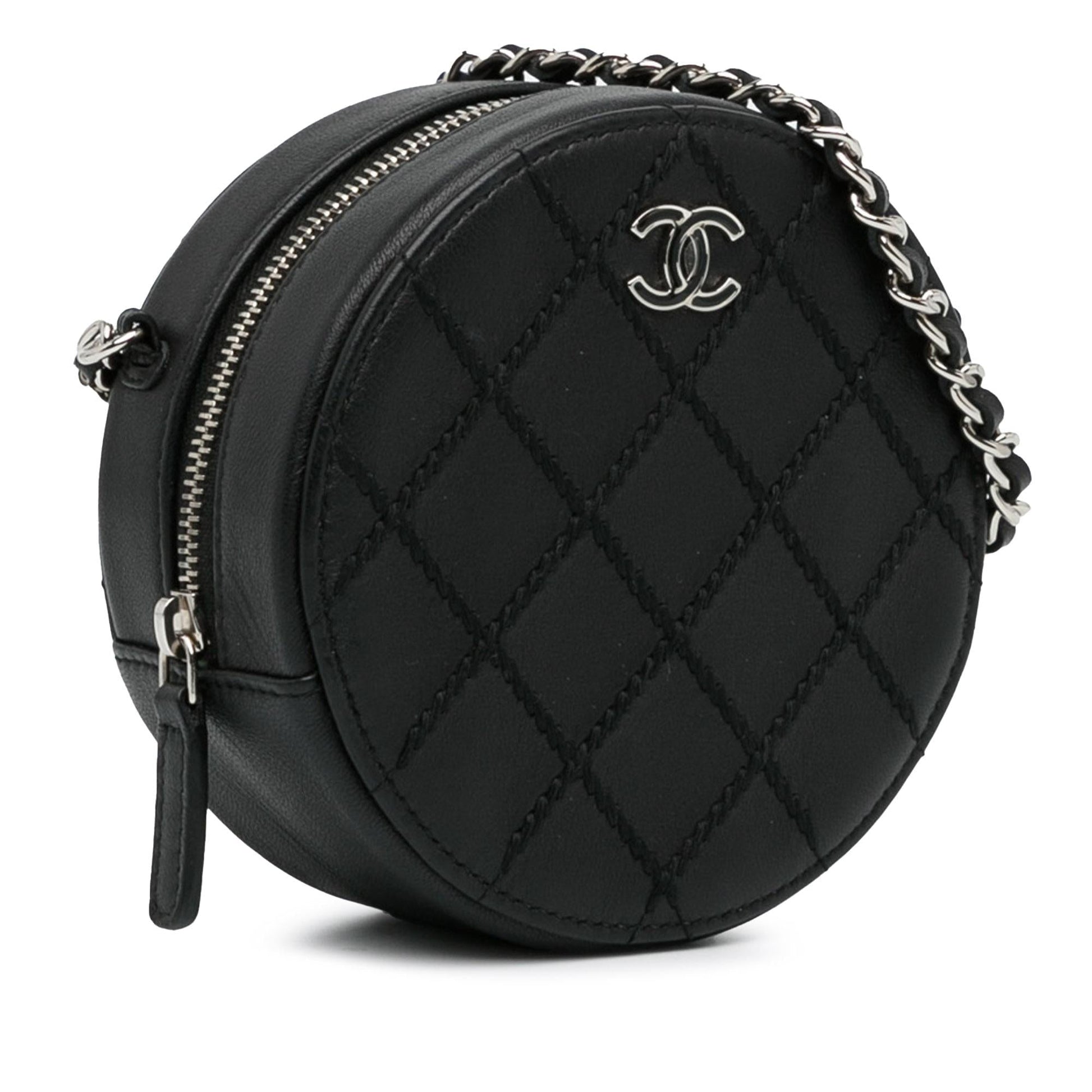 Chanel Quilted Lambskin Ultimate Stitch Round SHG-BLUPE1 Clutch Bag