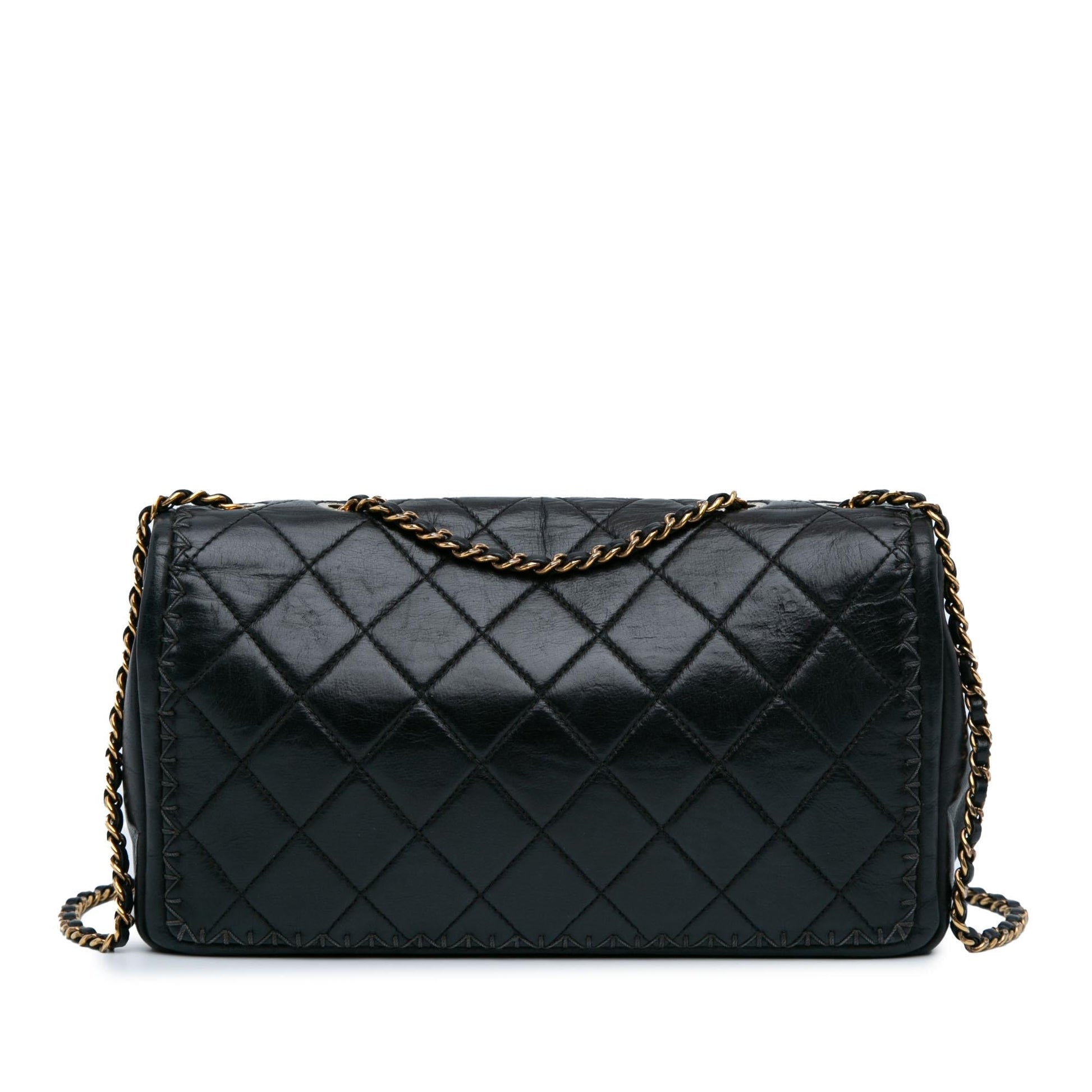 Chanel Quilted Lambskin Whipstitch Single Flap SHG-OfzSAu Handbag