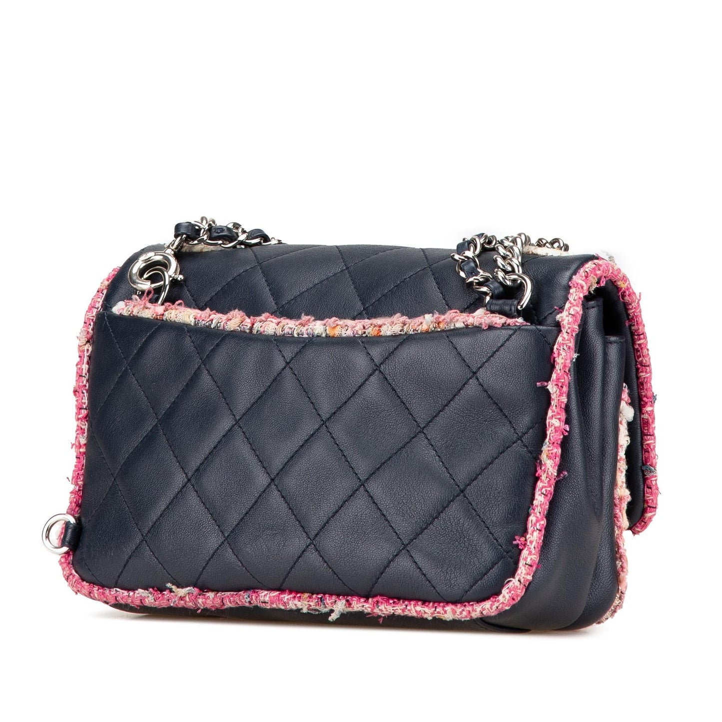 Chanel Quilted Lambskin Tweed Elegant Trim Flap Handbag