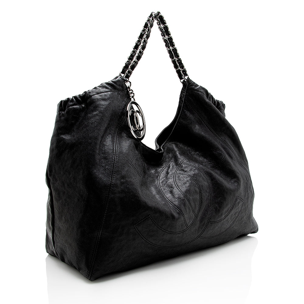 Chanel Quilted CC Charm Hobo SHF Leather Key Chain