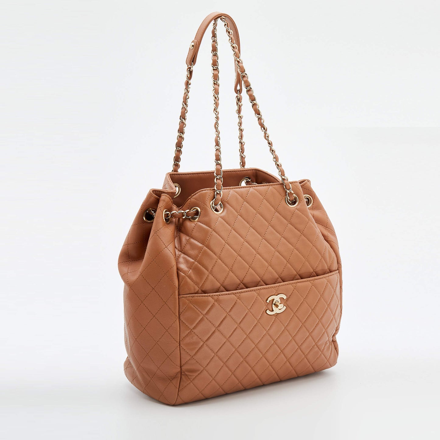 Chanel QUILTED LAMBSKIN CC BUCKET Lock Leather Jewelry