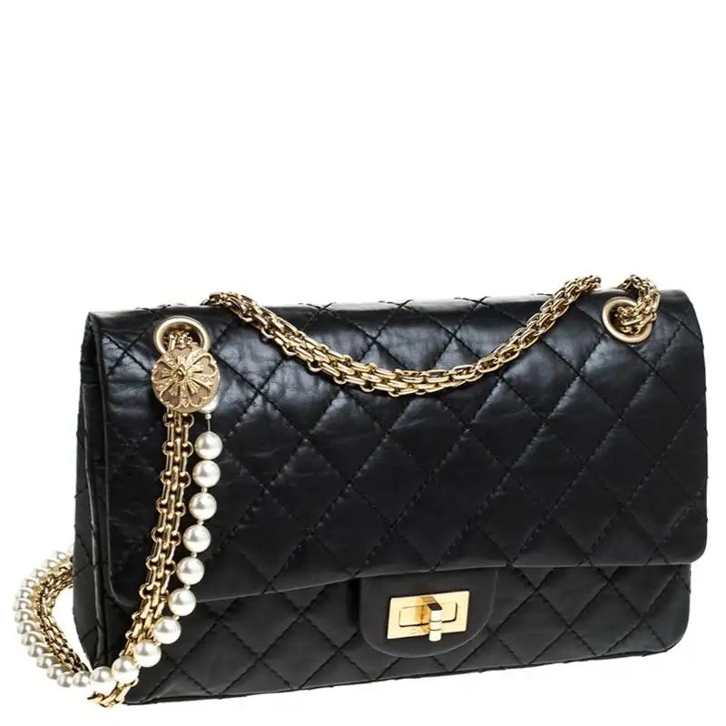 Chanel Quilted Leather Classic 2.55 Reissue Double Flap Pearl Chain Bag FCFF0784 1556 4A5B 957F 4E24489B0C78