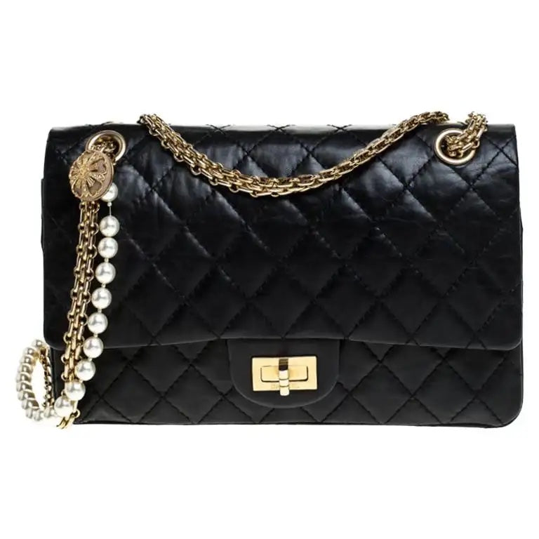 Chanel Quilted Leather Classic 2.55 Reissue Double Flap Pearl Chain Bag FCFF0784 1556 4A5B 957F 4E24489B0C78