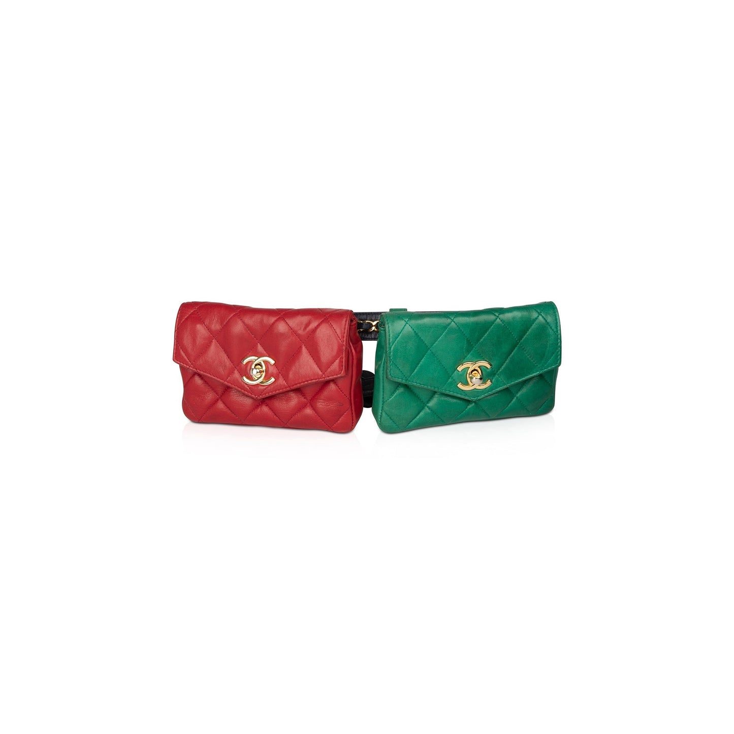 Chanel Quilted Double CC Flap Belt Leather