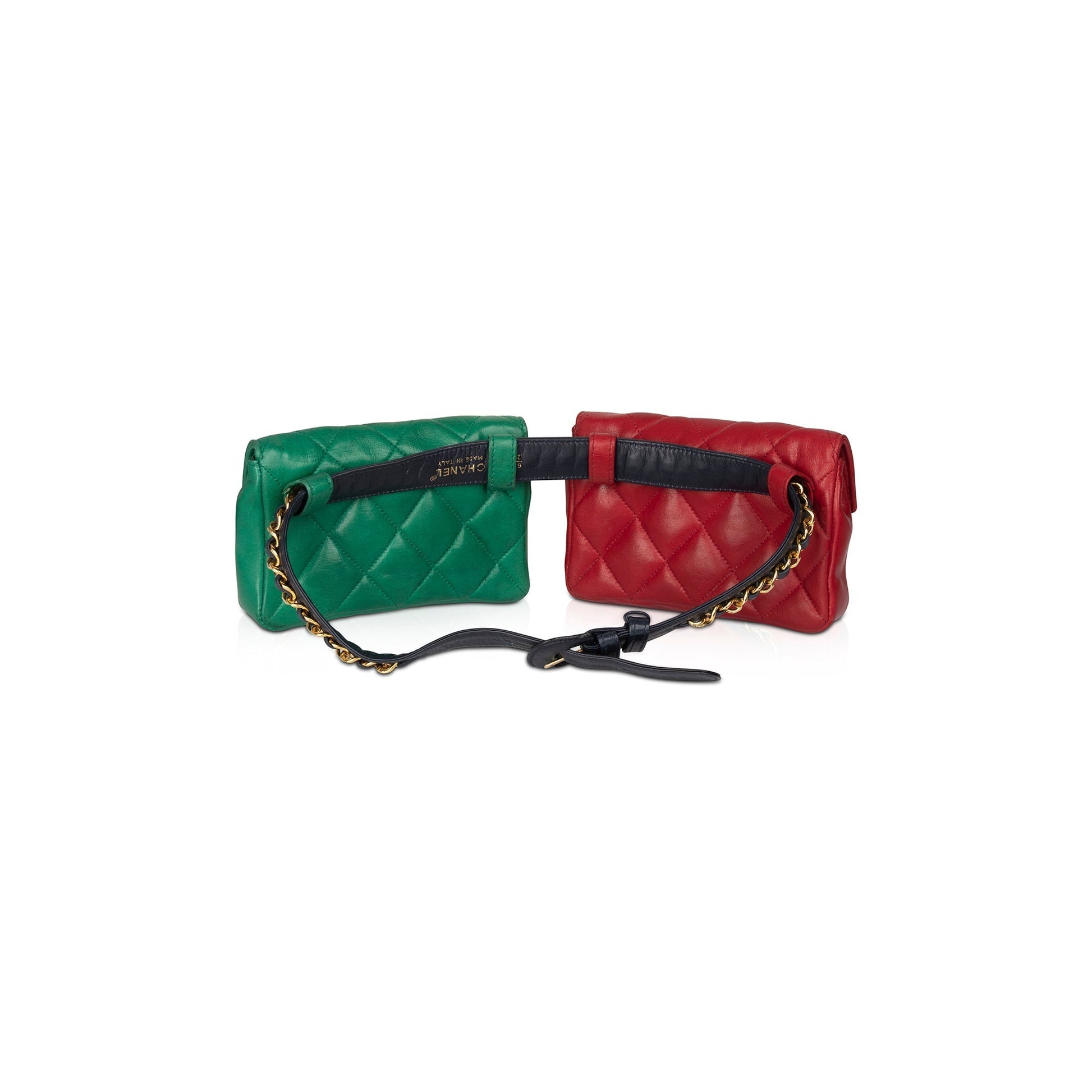 Chanel Quilted Double CC Flap Belt Leather