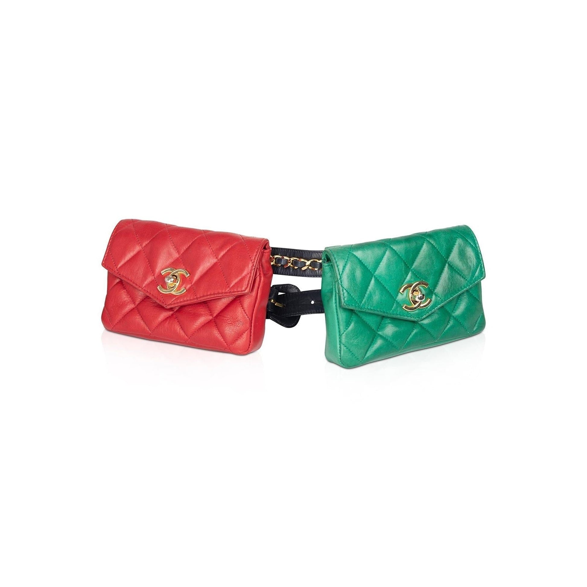 Chanel Quilted Double CC Flap Belt Leather