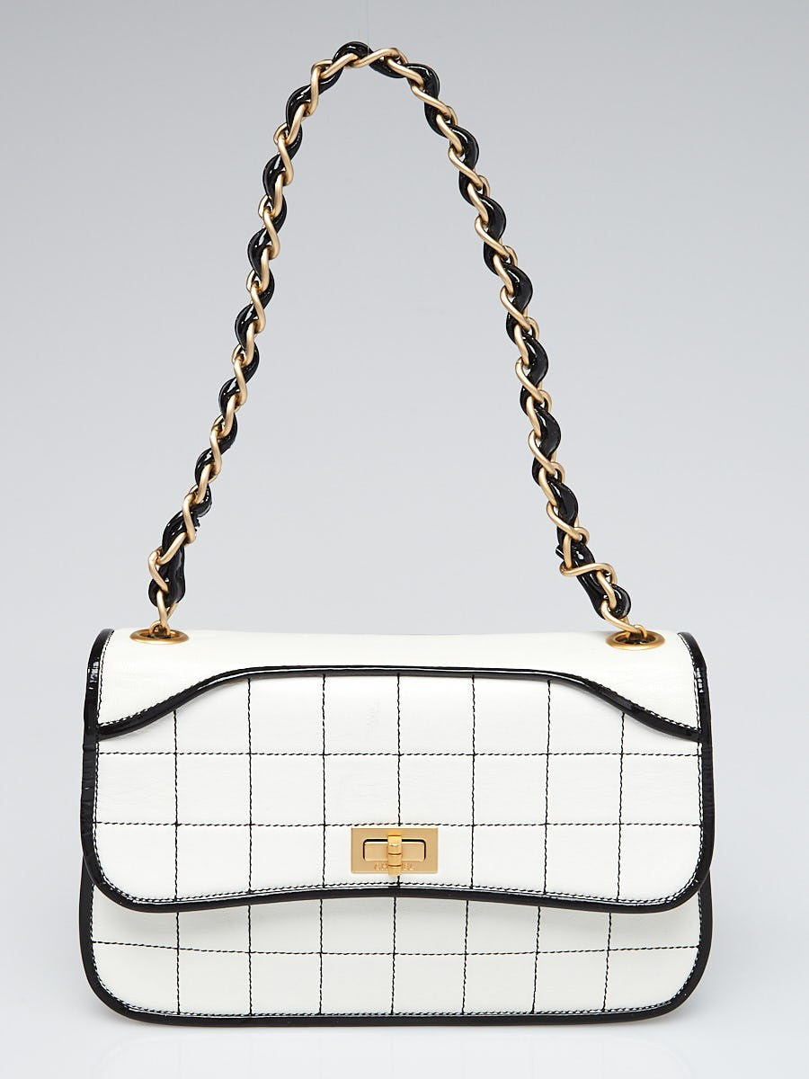 Chanel Square Quilted Mademoiselle Flap White Small Leather Shoulder Bag