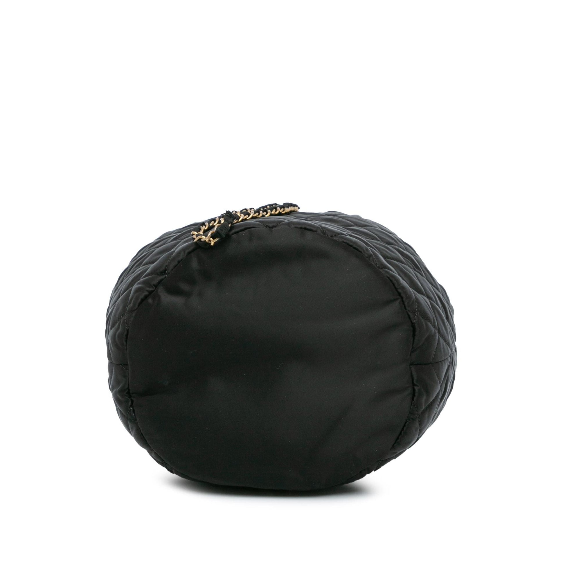 Chanel Quilted Nylon Crystal CC Drawstring Sling Bag 228824 Right Angle 0 Parent