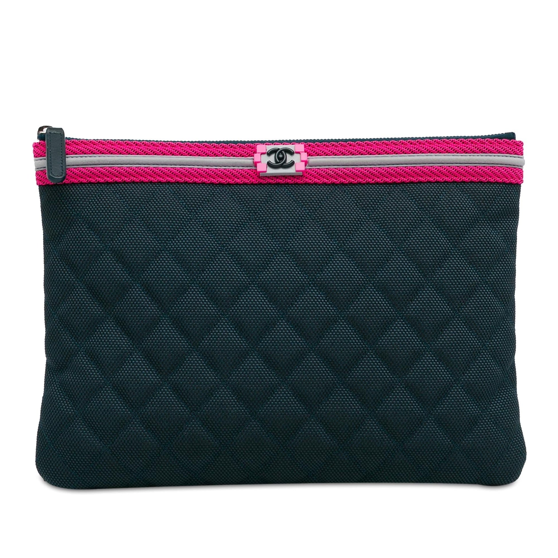Chanel Quilted Nylon Fluo Boy O SHG-4cUU3k Clutch Bag