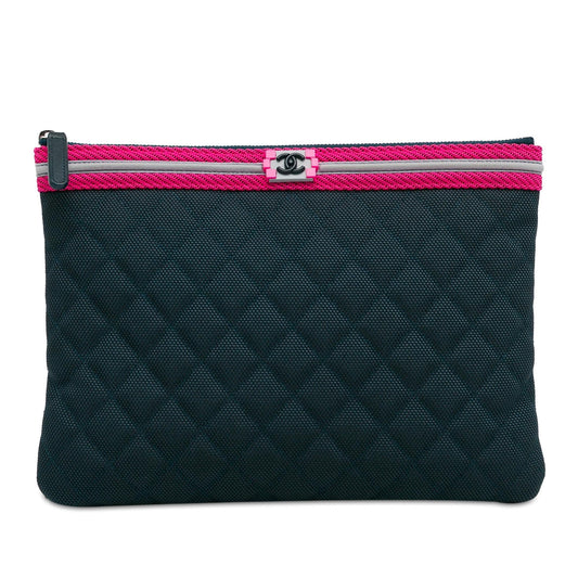 Chanel Quilted Nylon Fluo Boy O SHG-4cUU3k Clutch Bag